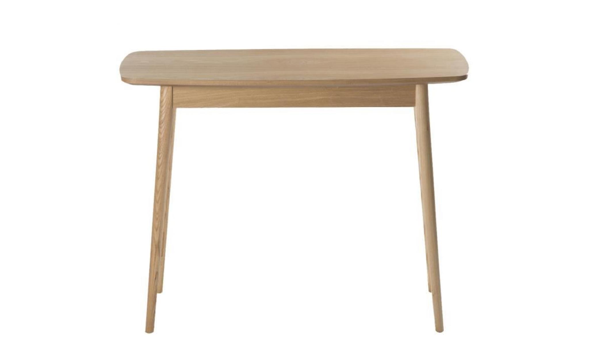 meuble console lerka en bois design scandinave pieds biseautés h 75cm x l 120cm x l 55cm marron pas cher