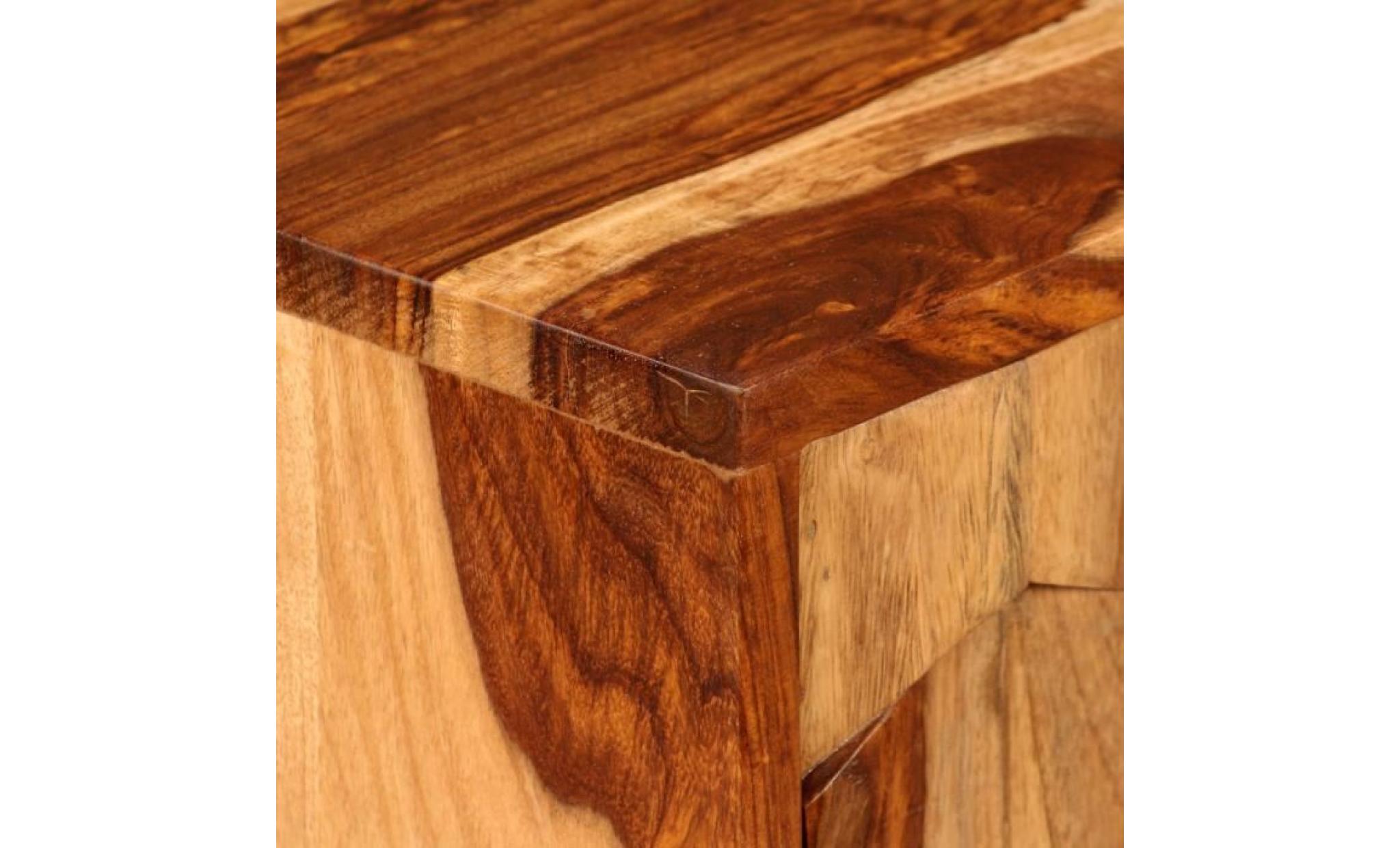 meuble de chevet table de chevet avec 1 tiroir bois massif de sesham pas cher