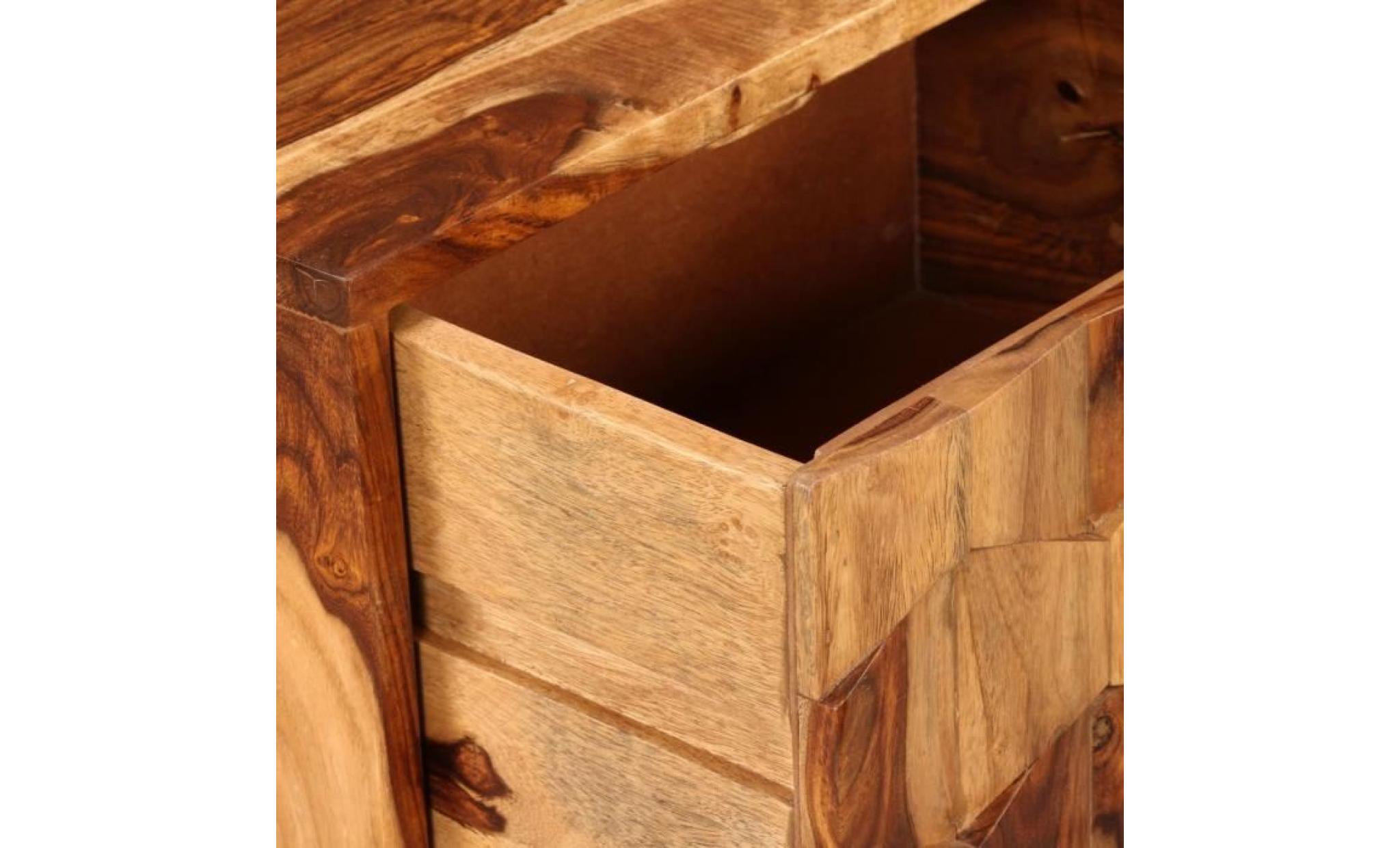meuble de chevet table de chevet avec 1 tiroir bois massif de sesham pas cher