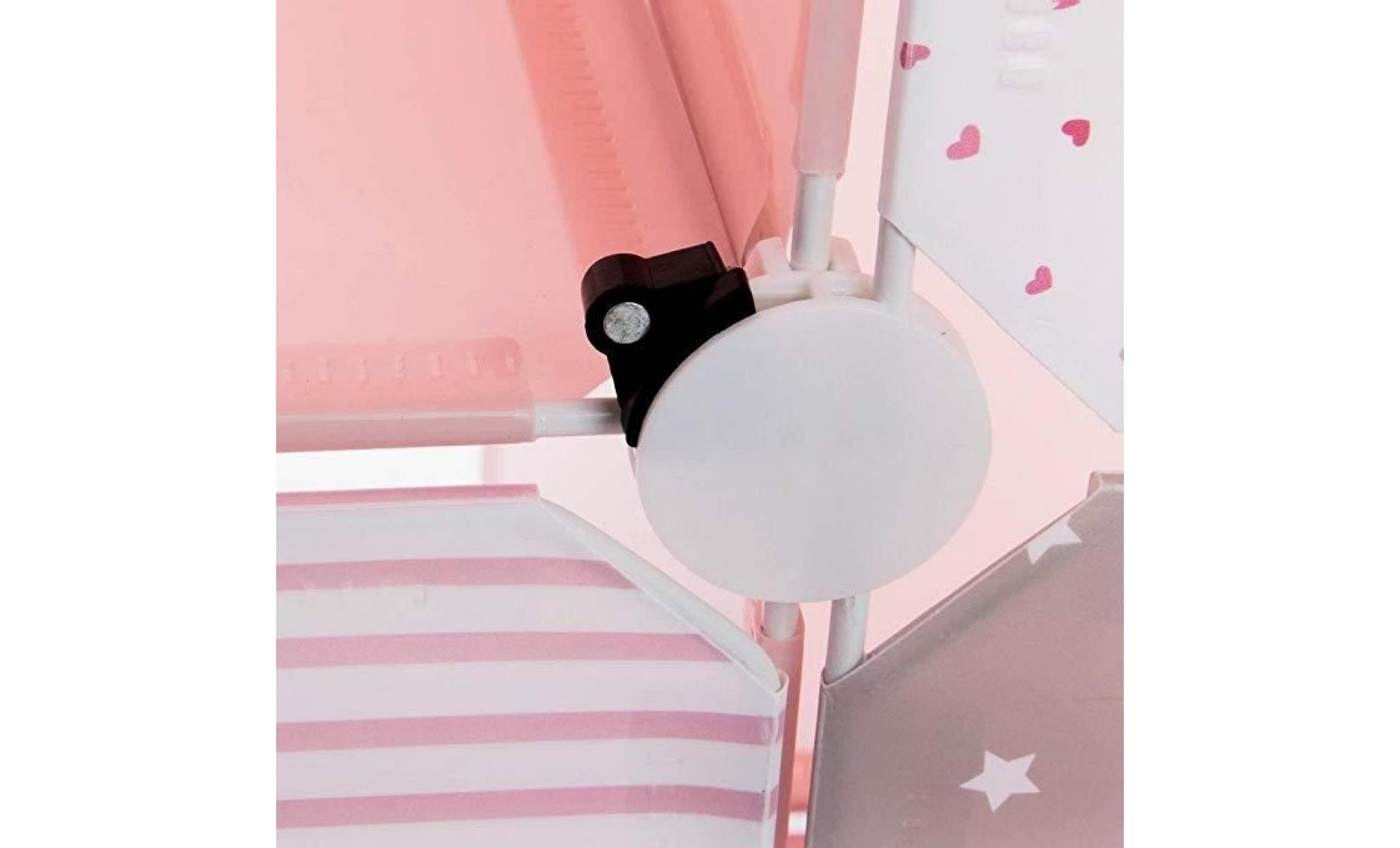 meuble de rangement colonne   forme château   coloris rose gris et blanc pas cher