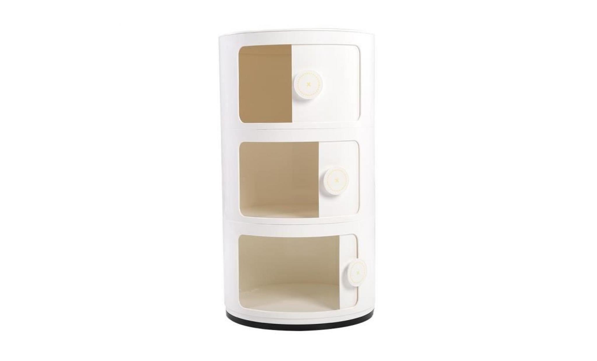 meuble de rangement etagère de rangement à trois couches en forme ronde porte coulissante approvisionnement à domicile blanc pas cher