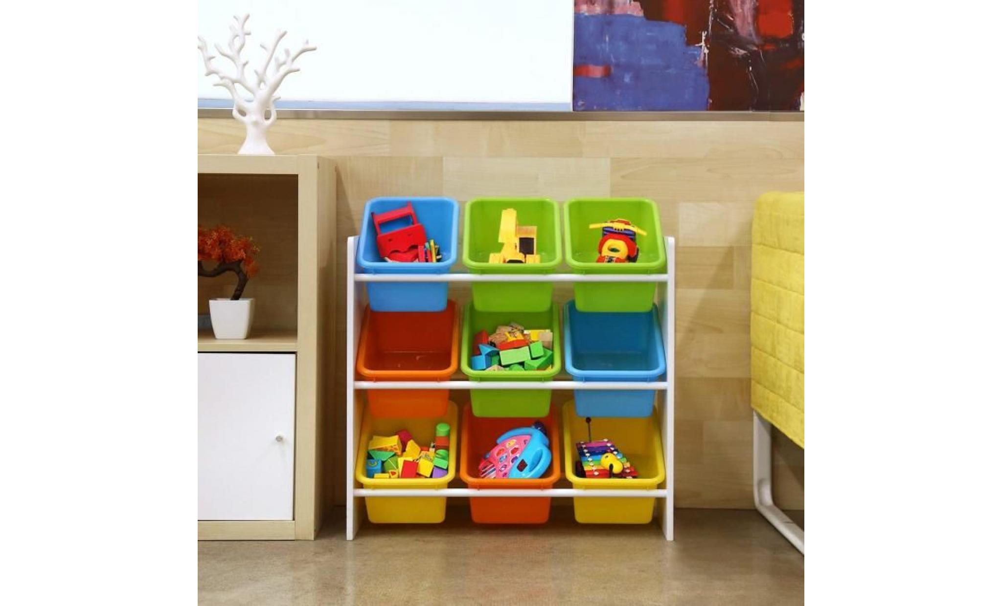 meuble de rangement jouets etagère de jouets de 3 etages pour jouets chambre d’enfant pas cher