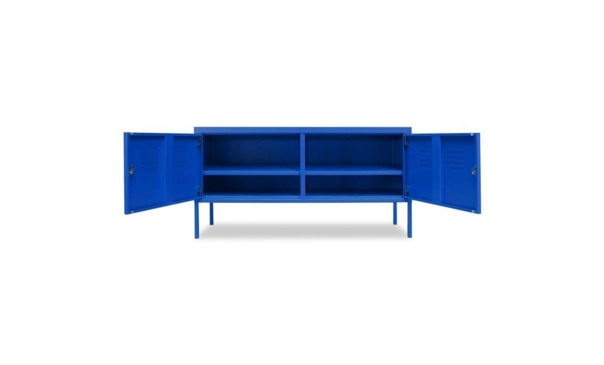 meuble de téléviseur 118 x 40 x 60 cm bleu pas cher