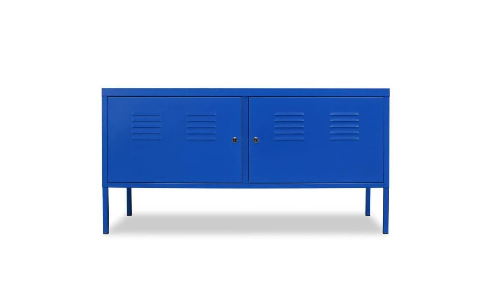 meuble de téléviseur 118 x 40 x 60 cm bleu contemporain pas cher