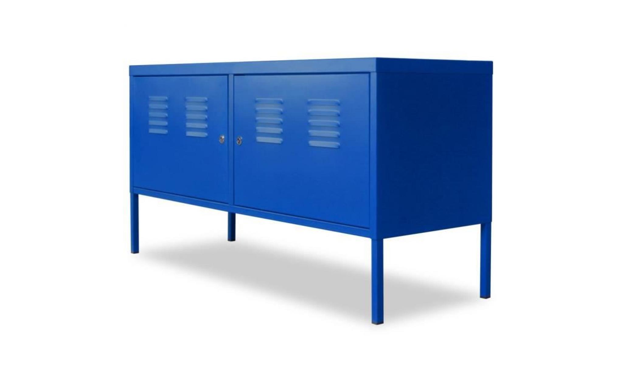 meuble de téléviseur 118 x 40 x 60 cm bleu contemporain pas cher