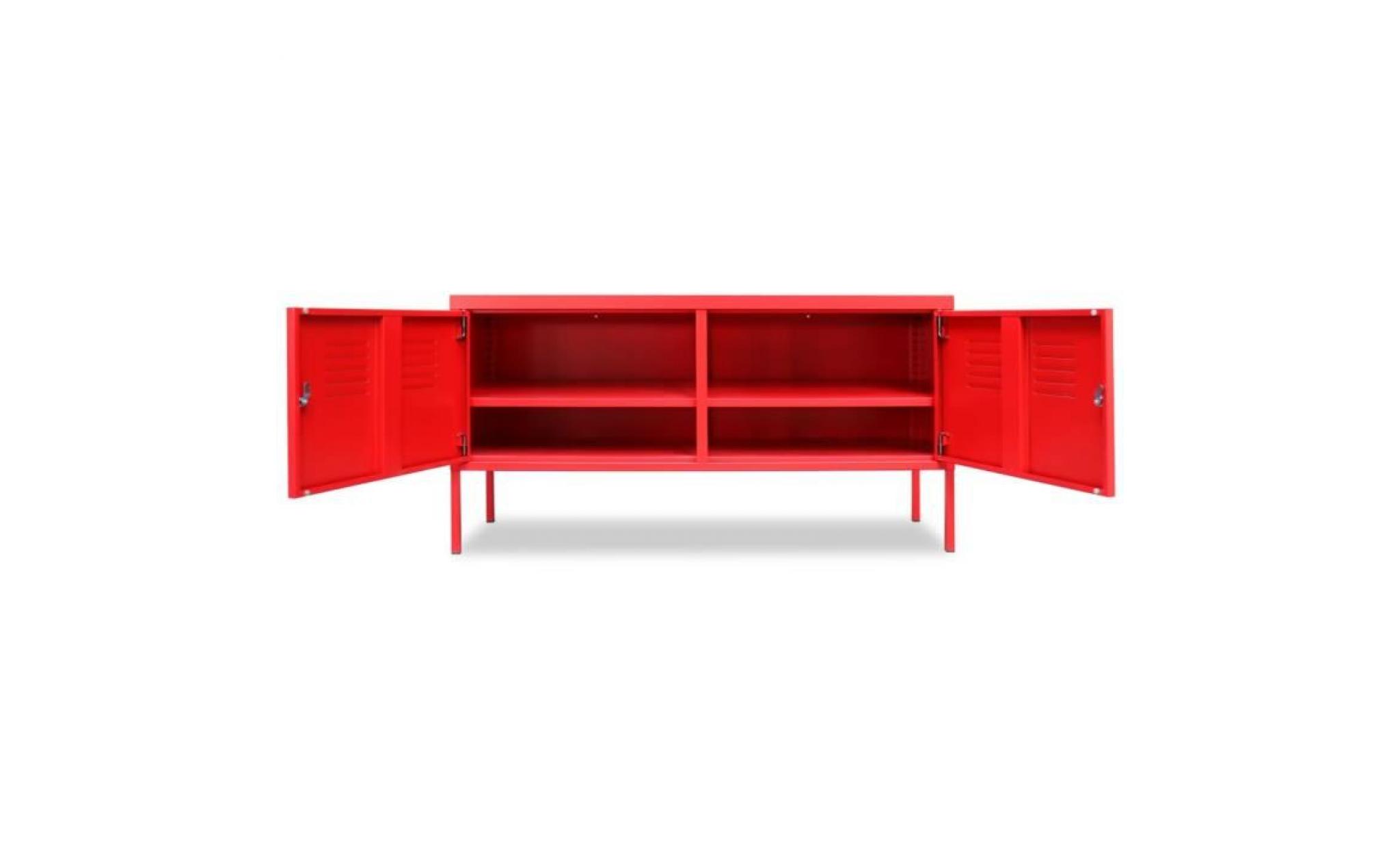 meuble de téléviseur 118 x 40 x 60 cm rouge pas cher