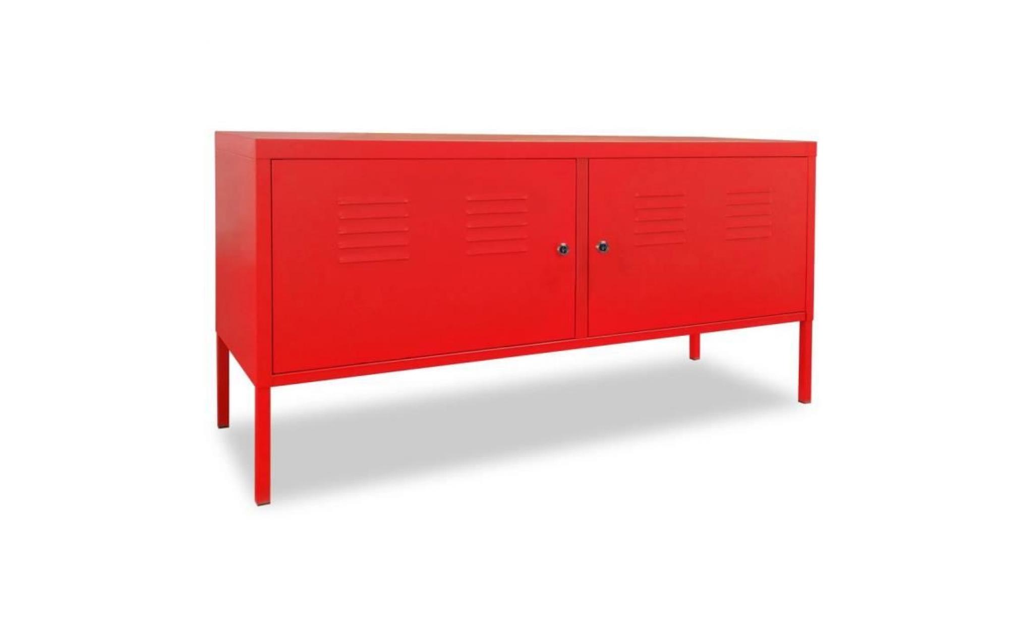 meuble de téléviseur 118 x 40 x 60 cm rouge contemporain