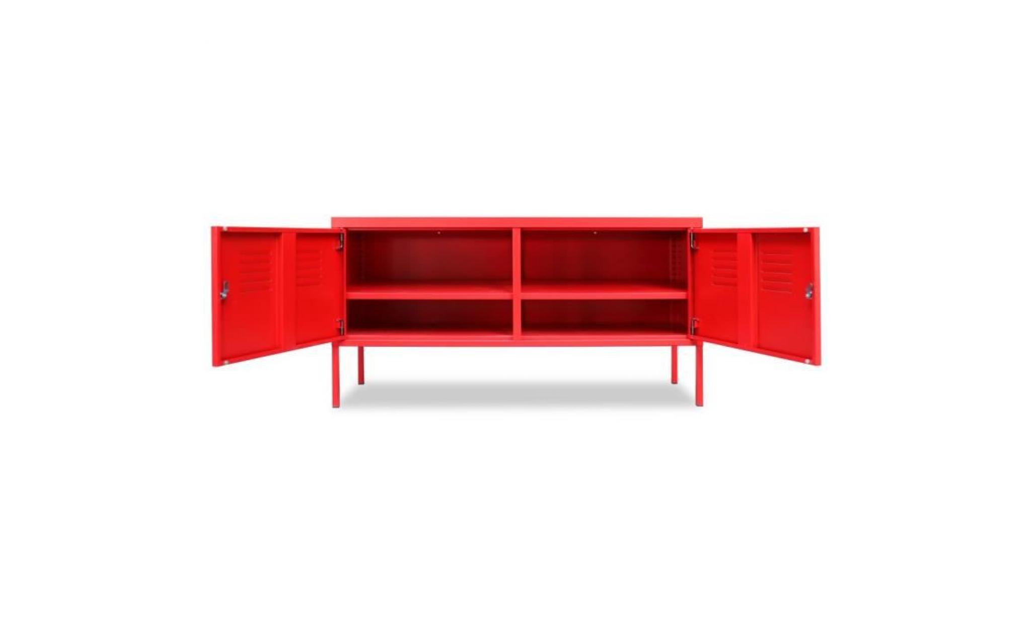 meuble de téléviseur 118 x 40 x 60 cm rouge contemporain pas cher