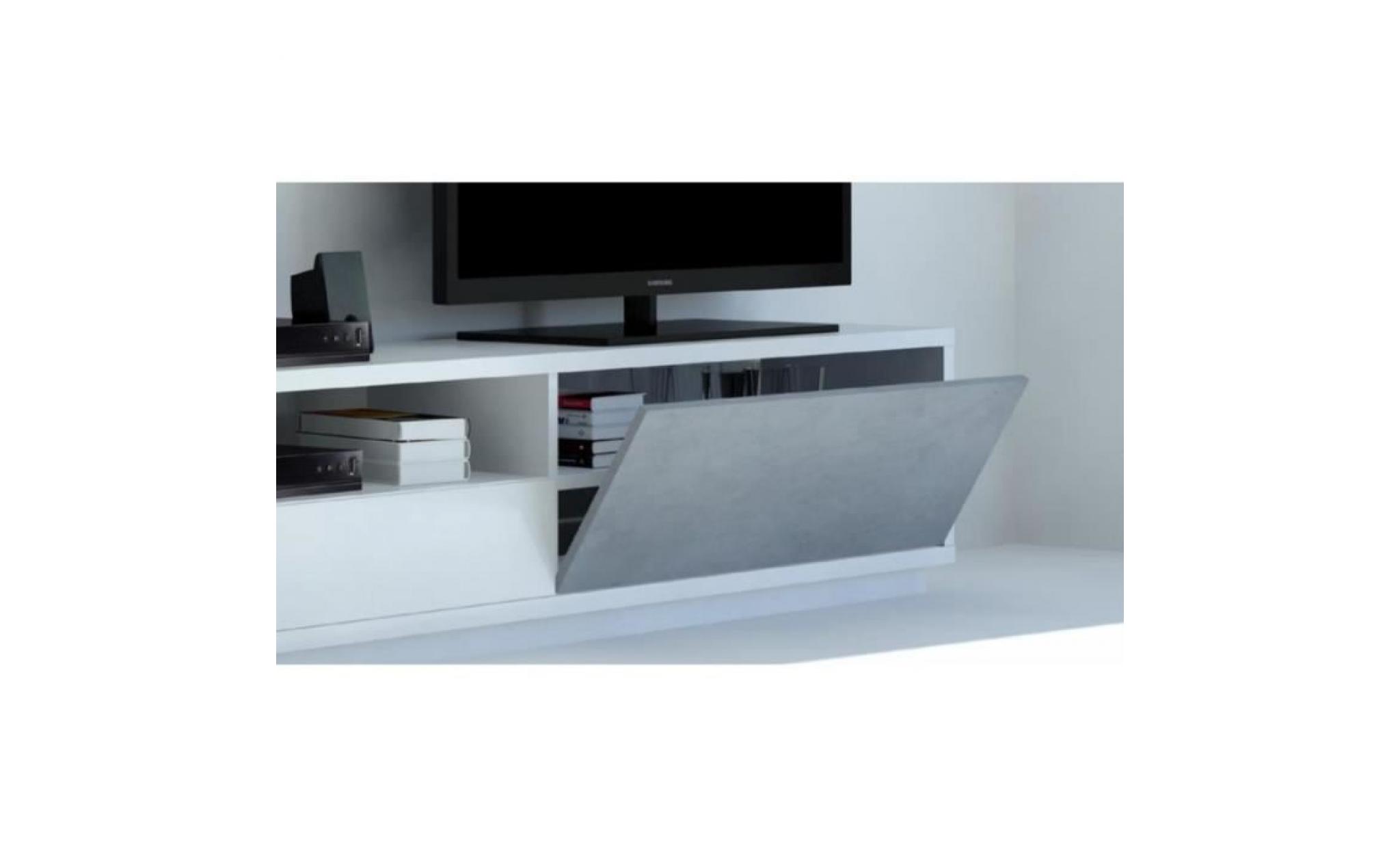 meuble tv 180 cmde finition générale blanc laqué pas cher