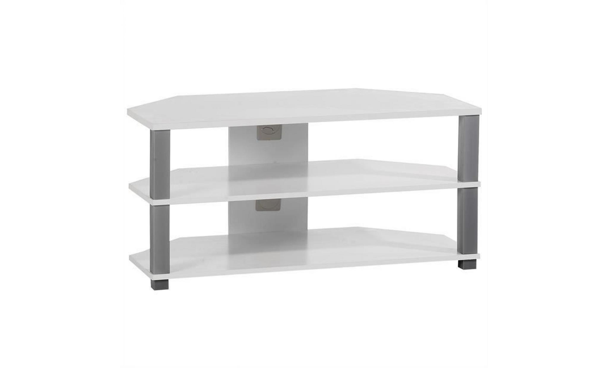 meuble banc tv design jack décor blanc et gris pas cher