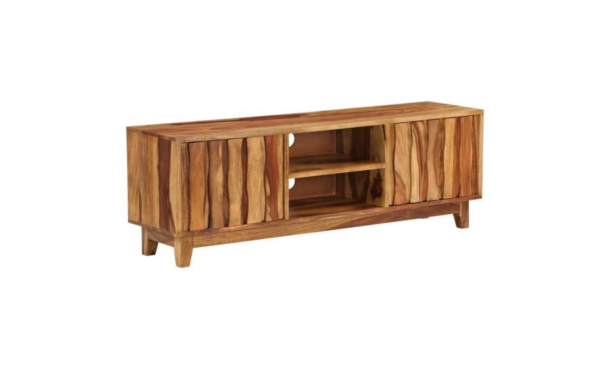 meuble tv bois massif de sesham 118 x 30 x 40 cm contemporain