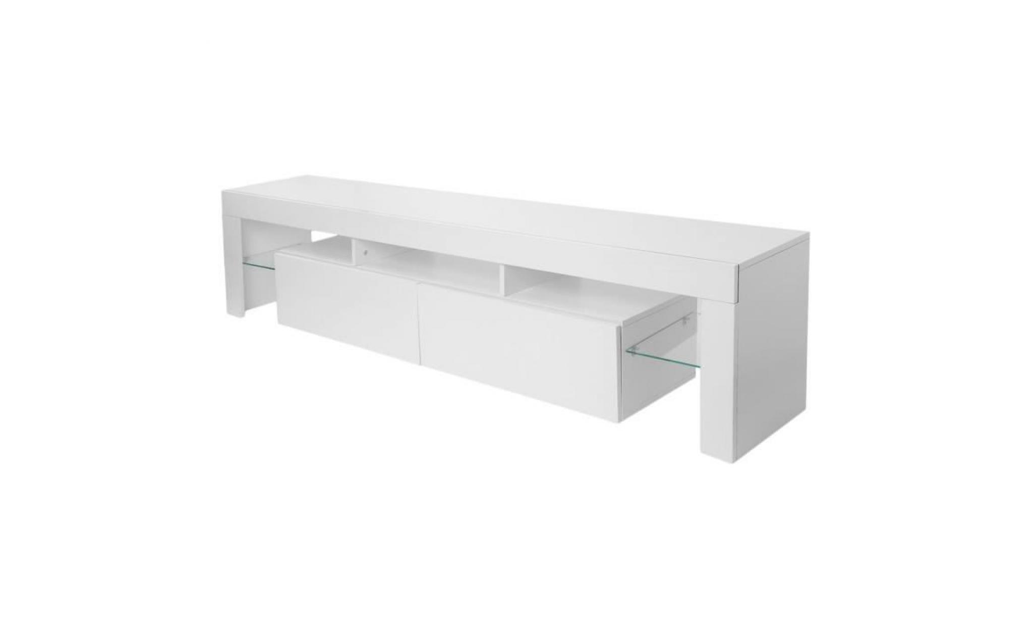 meuble tv contemporain avec 2 tiroirs  l’éclairage led blanc 2000*350*450mm pas cher