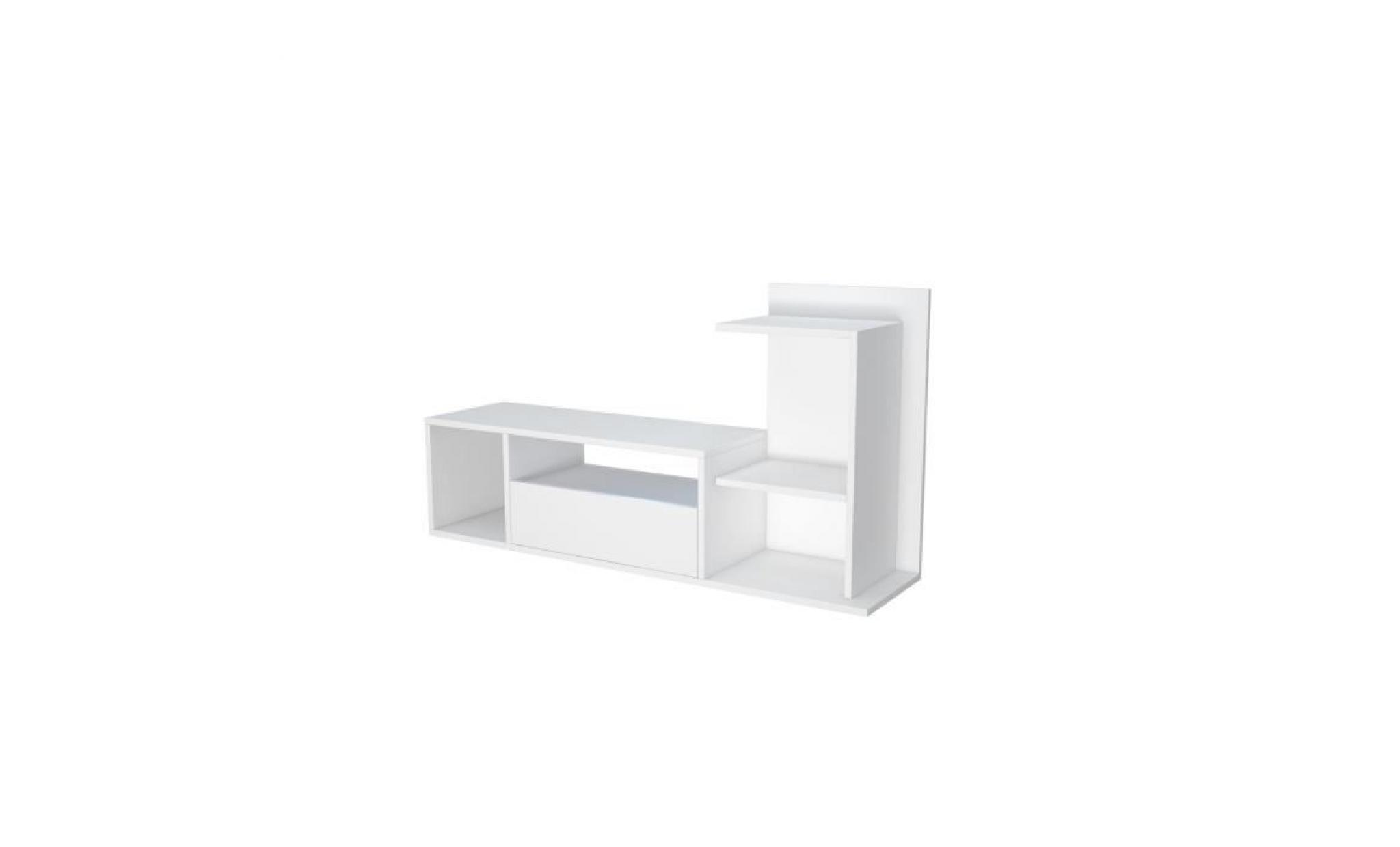 meuble tv design sumatra   l. 120 x h. 65 cm   blanc
