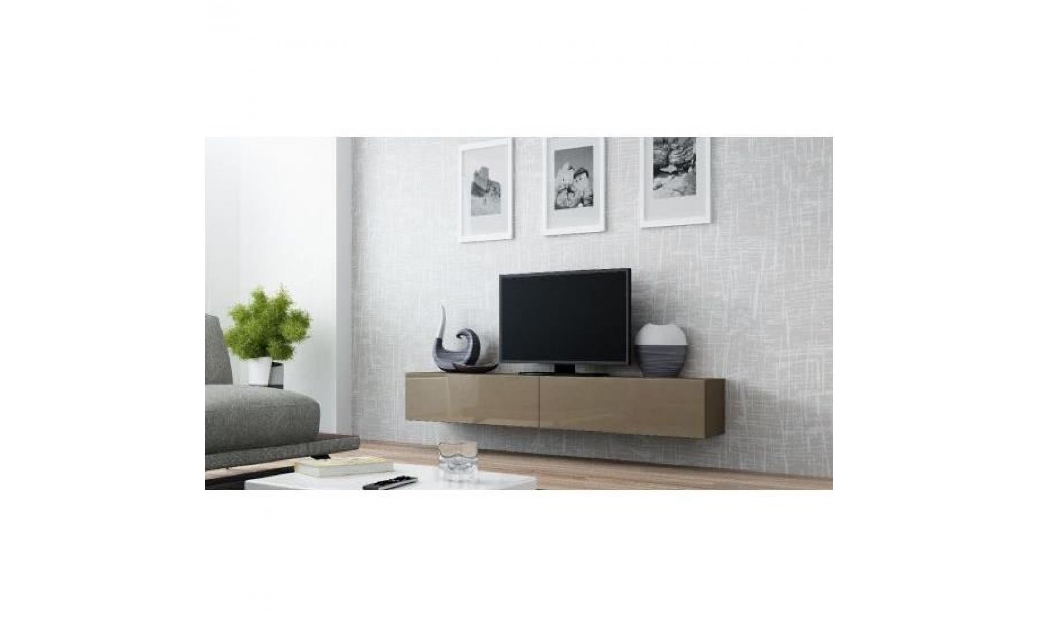 meuble tv design suspendu vito 180cm taupe