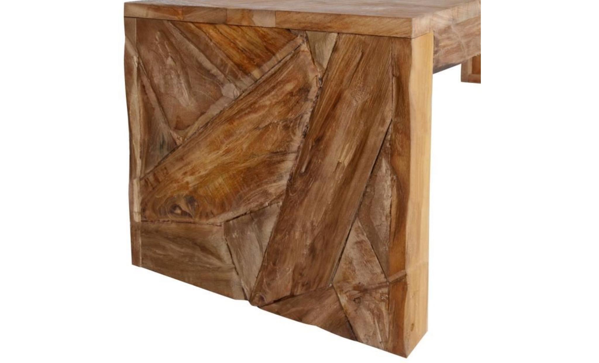 meuble tv distinctif se compose de morceaux de bois dur en teck qui ont été combinés et montrent la forme et la texture naturelles pas cher