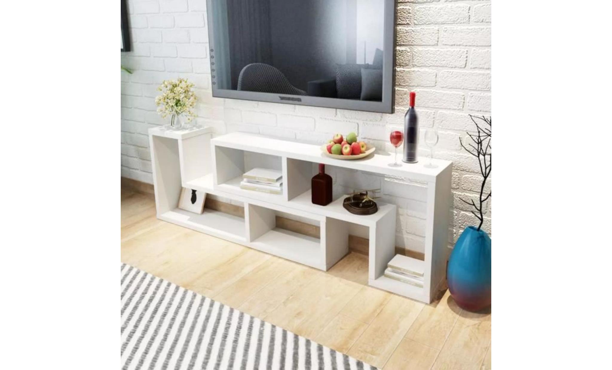 meuble tv double en forme de l meuble hifi contemporain blanc audio vidéo et pour home cinéma
