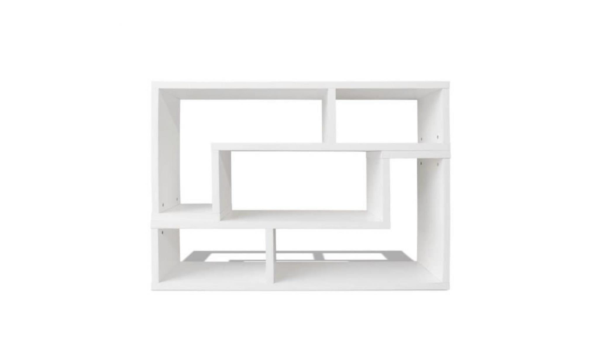 meuble tv double en forme de l blanc muble tv mural contemporain scandinave pas cher
