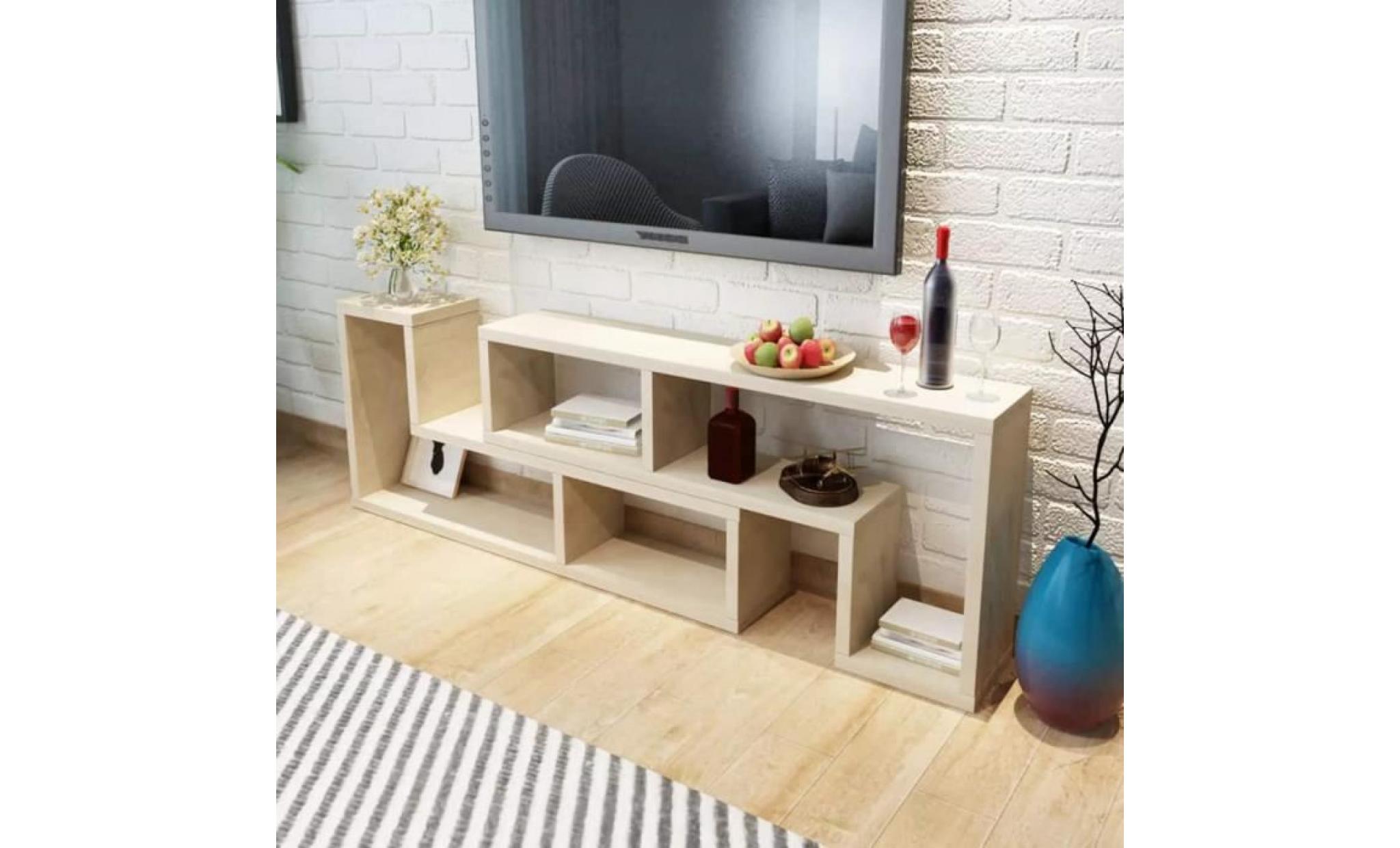 meuble tv double en forme de l   chêne   en bois   style minimaliste   style moderne