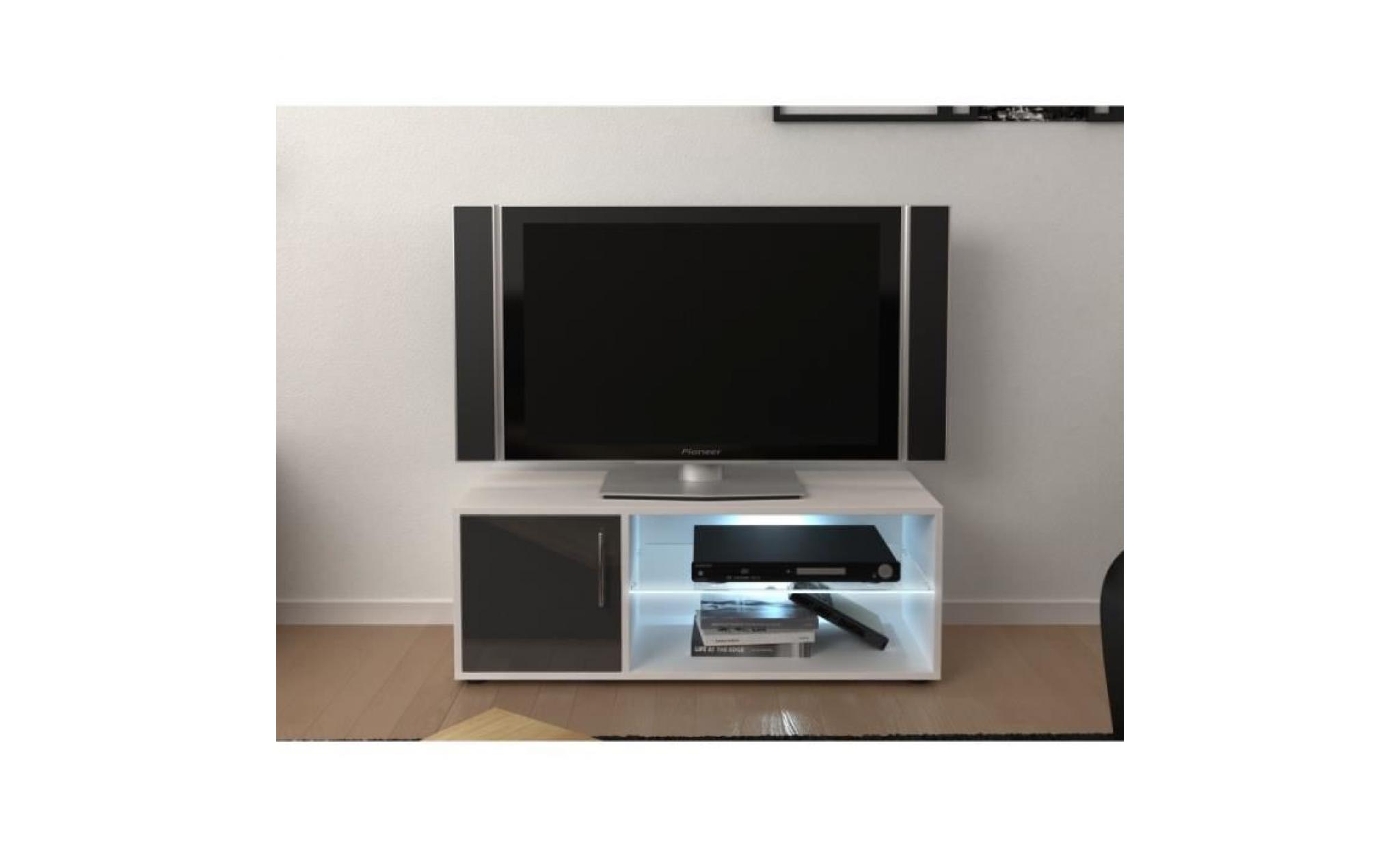 meuble tv gris firini avec led   l 100 x l 36 x h 38
