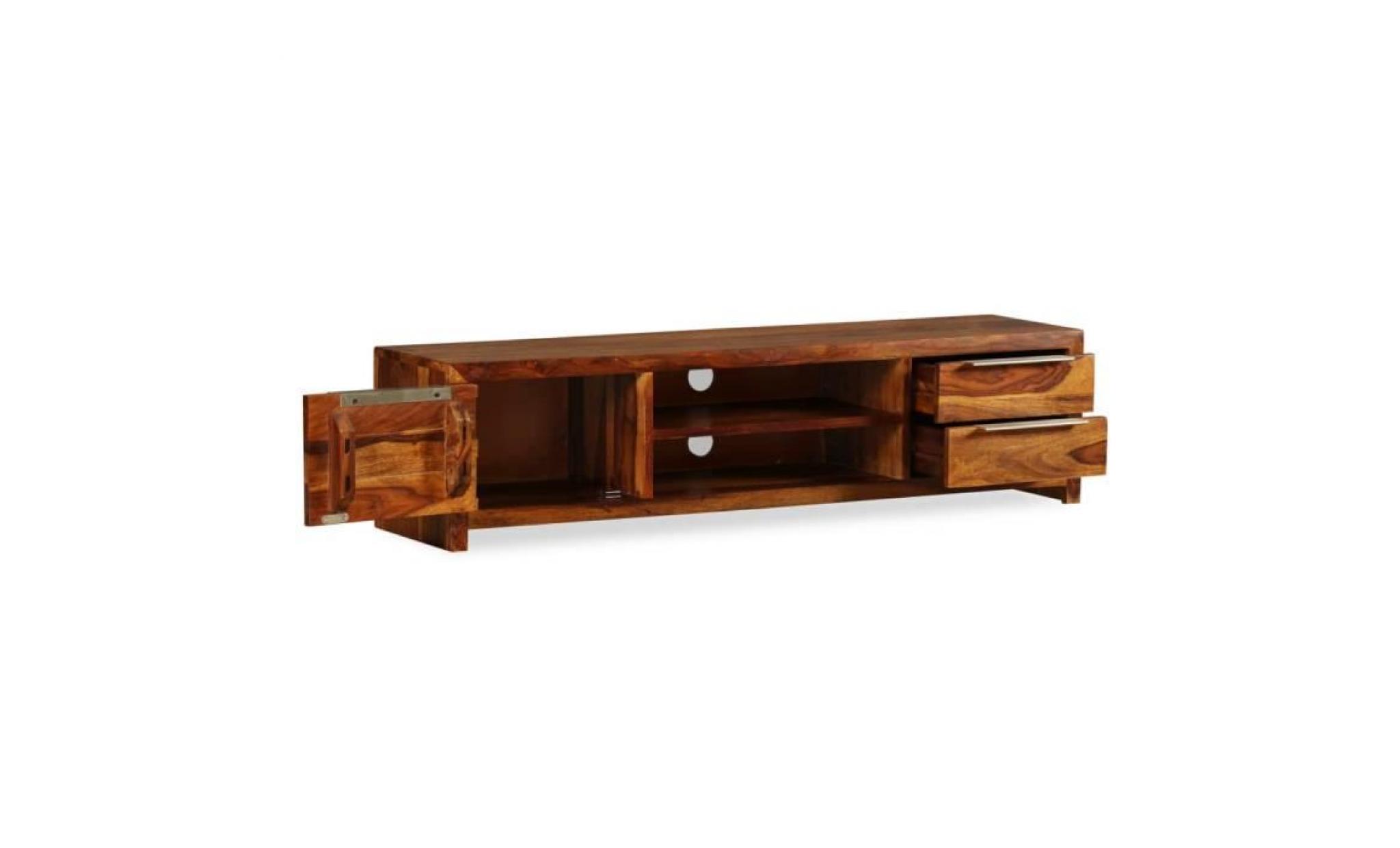 meuble tv meuble hifi bois massif de sesham 120 x 30 x 30 cm pas cher
