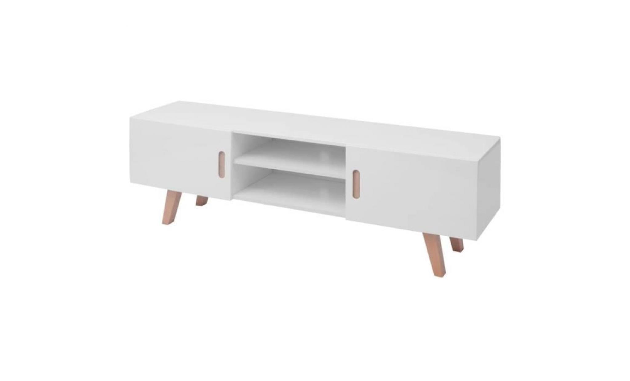 meuble tv meuble hifi support tv à haute brillance 150 x 46,5 x 48,5 cm pfdm blanc