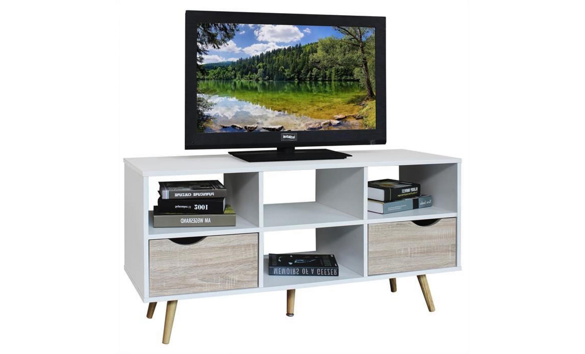 meuble banc tv design nantes décor blanc et bois