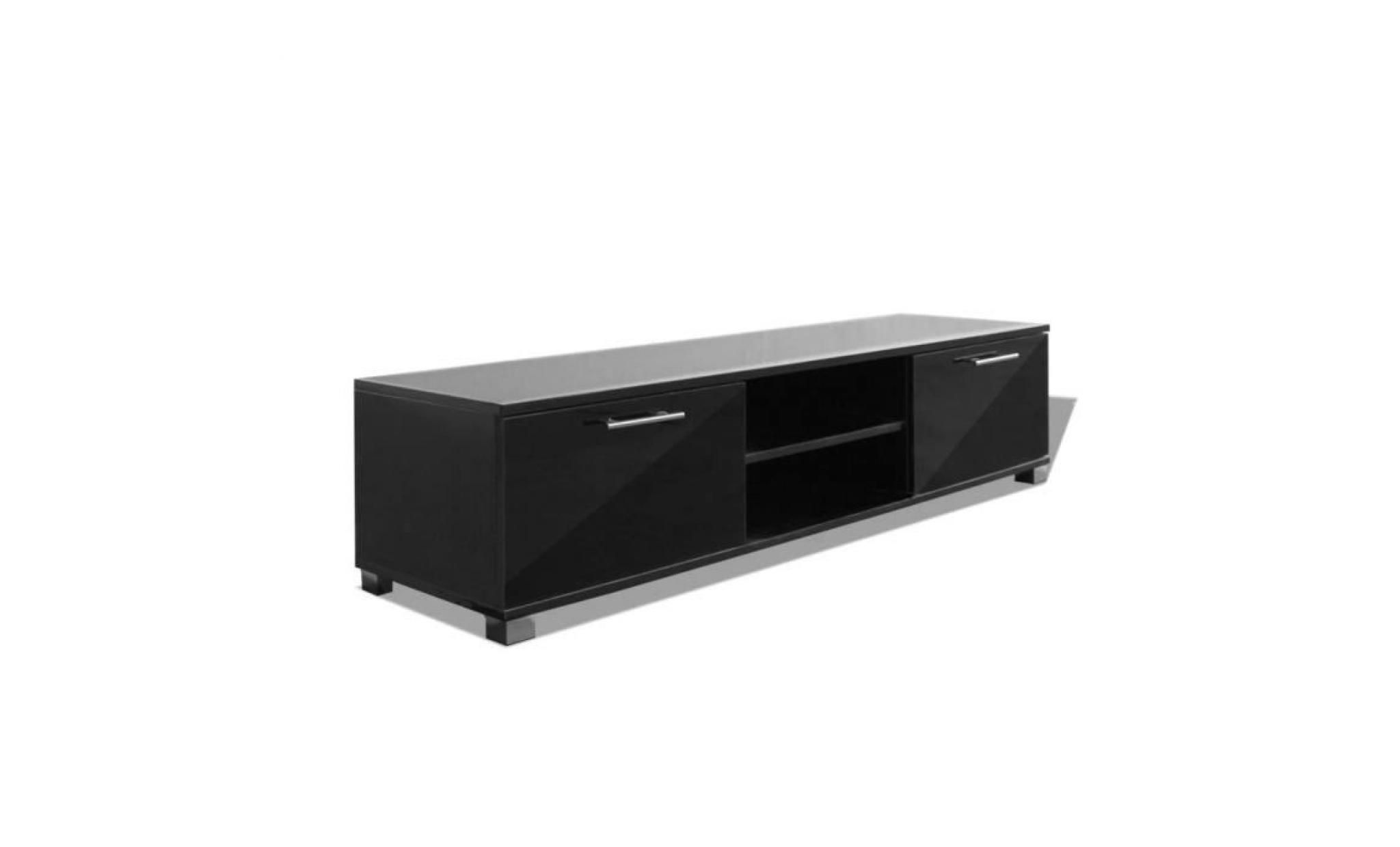 meuble tv noir brillant 120 x 40,3 x 34,7 cm contemporain pas cher
