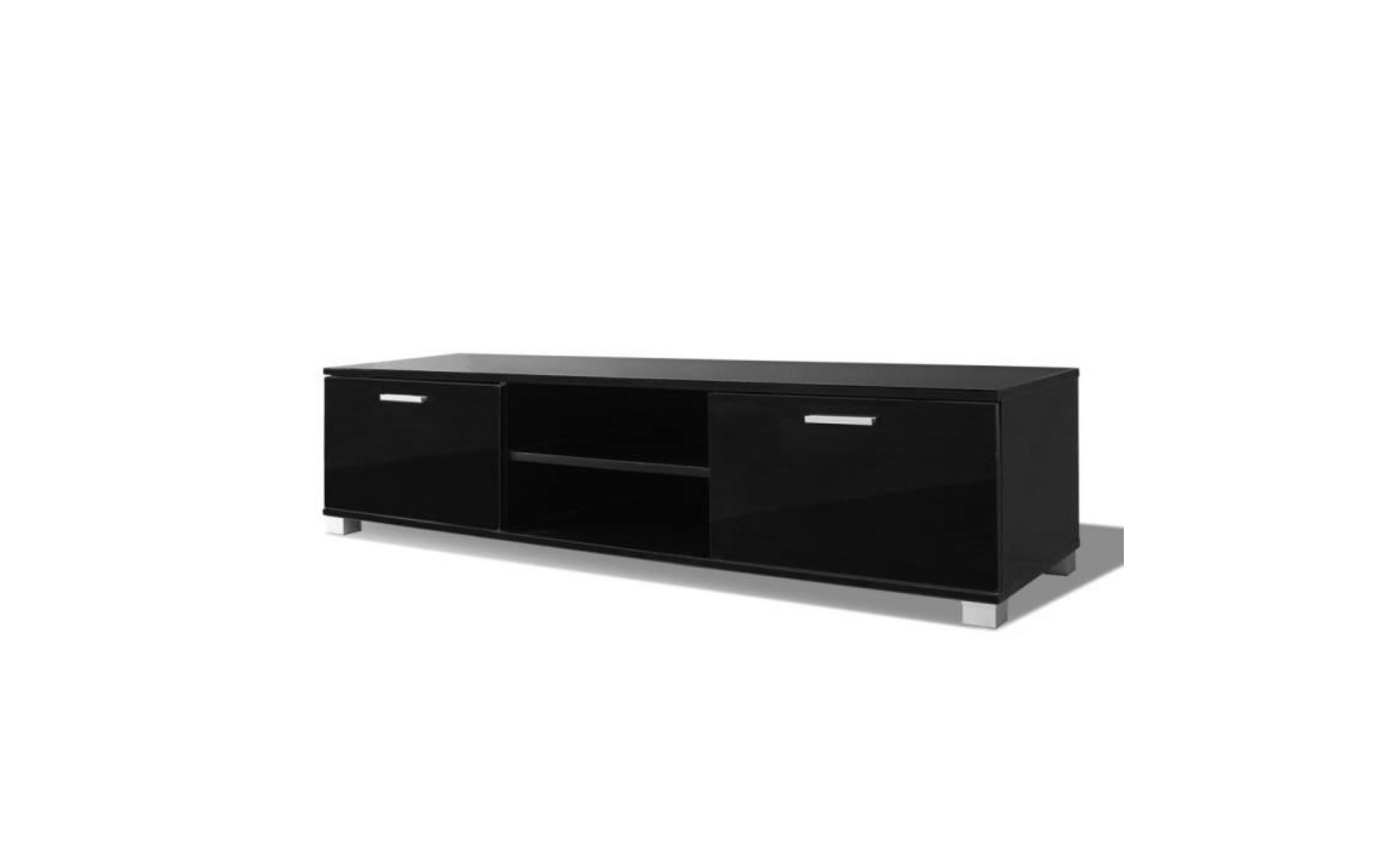 meuble tv noir brillant 140 x 40,3 x 34,7 cm pas cher