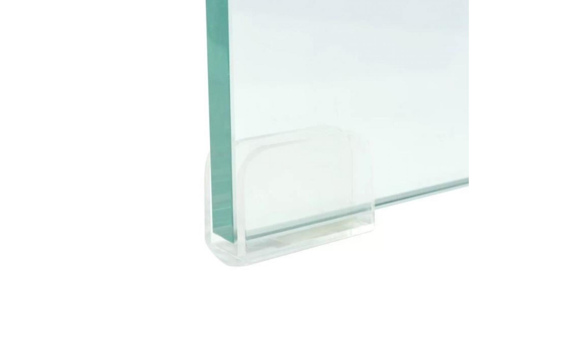 meuble tv   pour moniteur 40 x 25 x 11 cm verre transparent contemporain pas cher