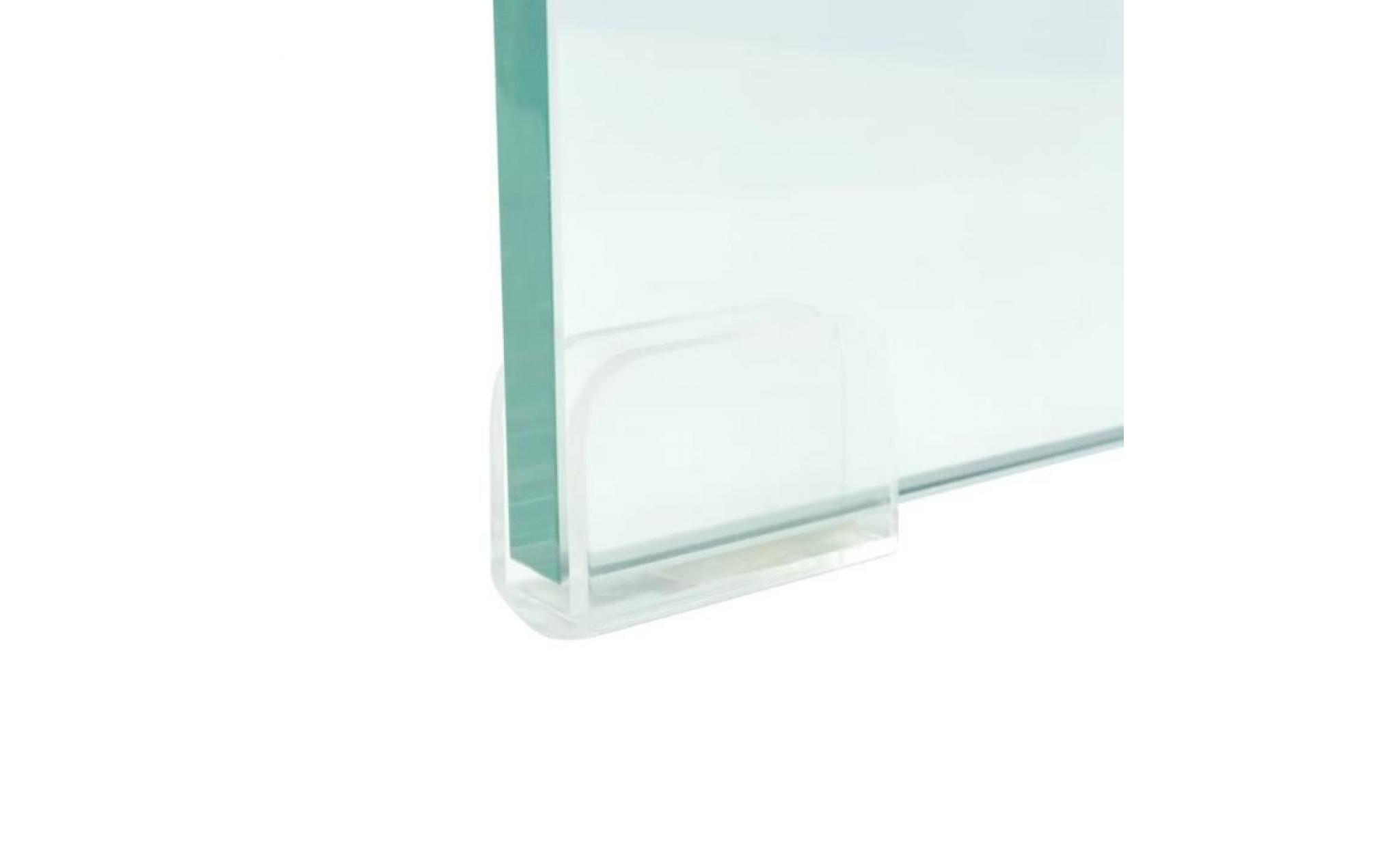 meuble tv   pour moniteur 90 x 30 x 13 cm verre transparent pas cher
