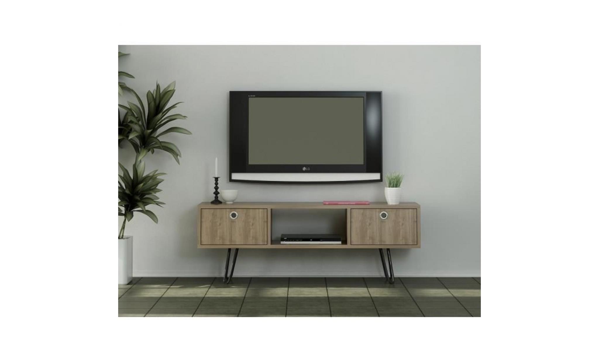 meuble tv scnadinave moda en chêne sonoma  120x43x28,5cm.