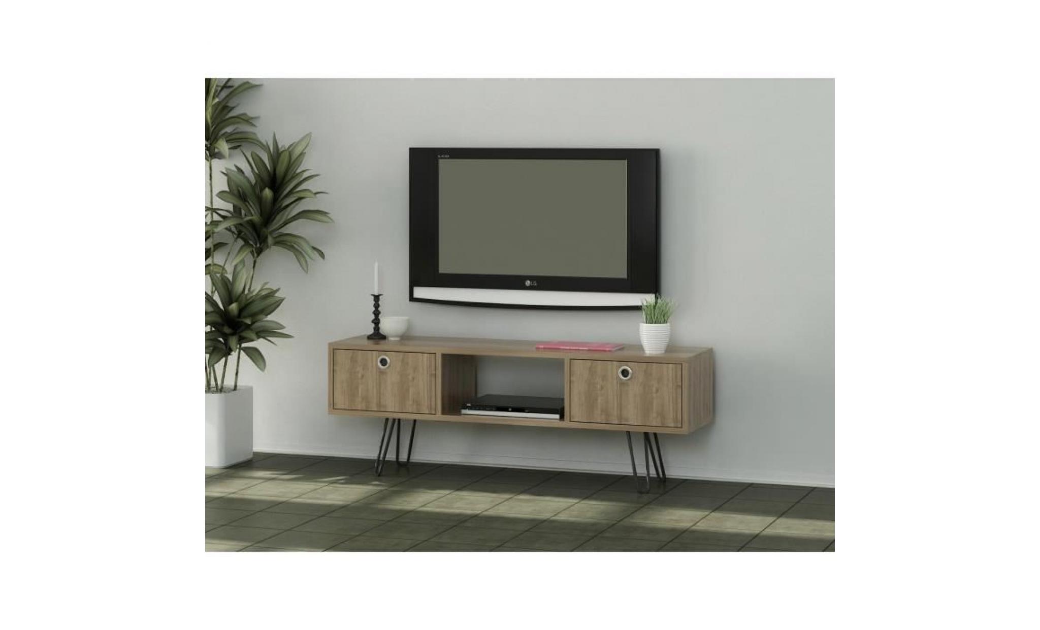 meuble tv scnadinave moda en chêne sonoma  120x43x28,5cm. pas cher