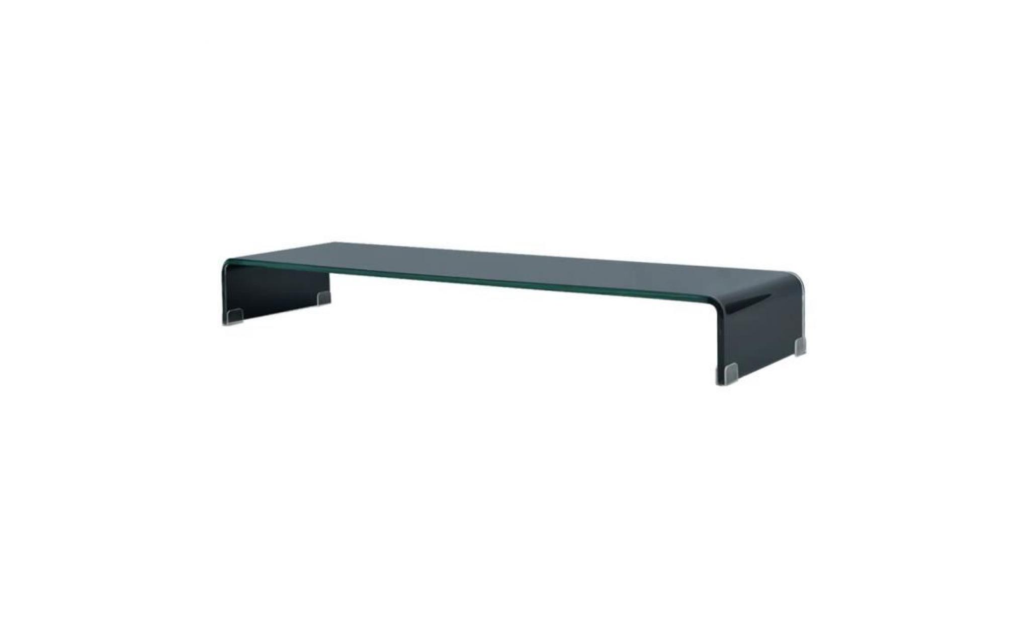 meuble tv/ support pour moniteur 100 x 30 x 13 cm verre noir