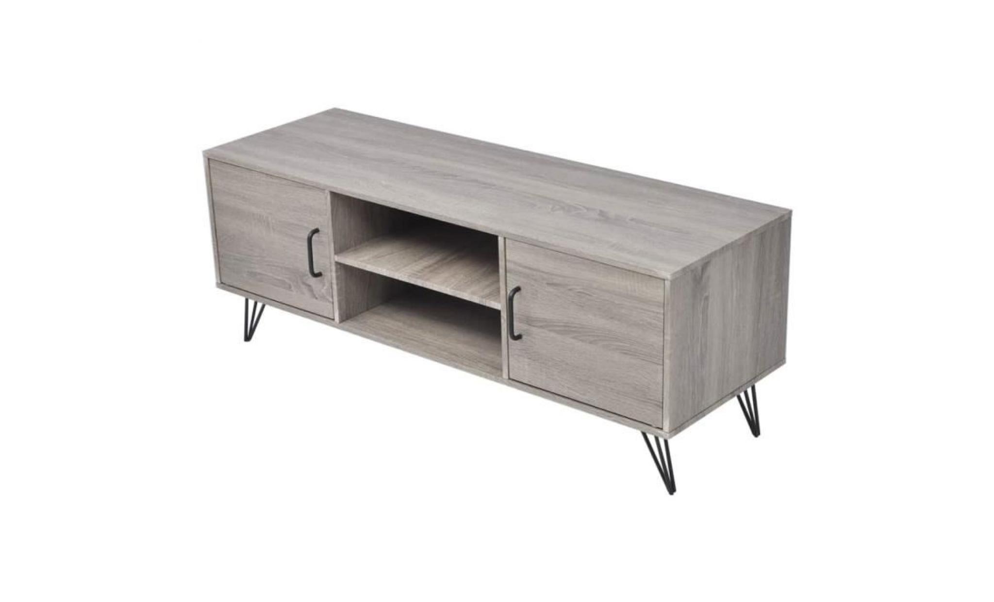 meuble tv suppport tv meuble hifi 120 x 40 x 45 cm gris
