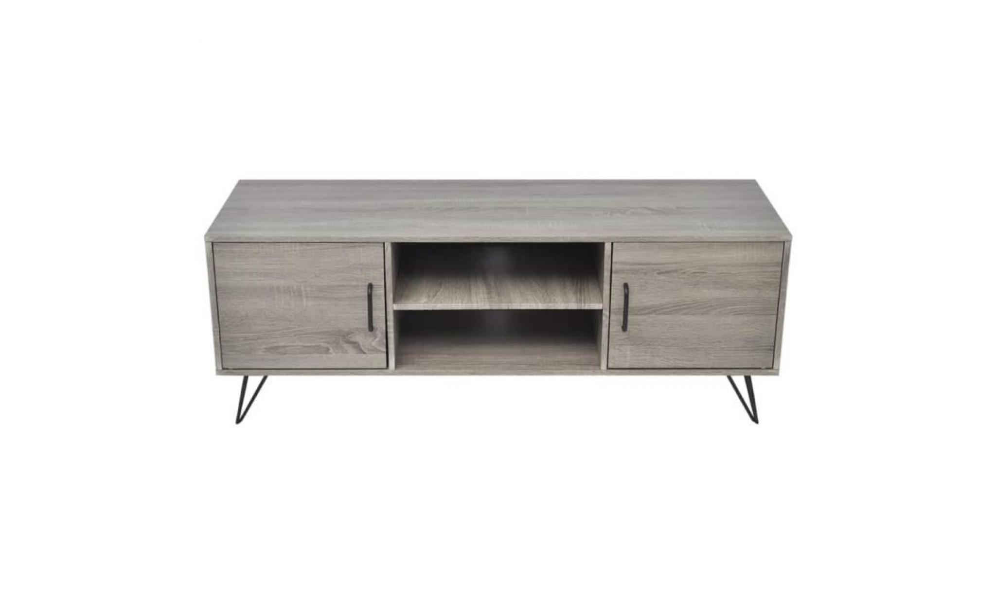 meuble tv suppport tv meuble hifi 120 x 40 x 45 cm gris pas cher