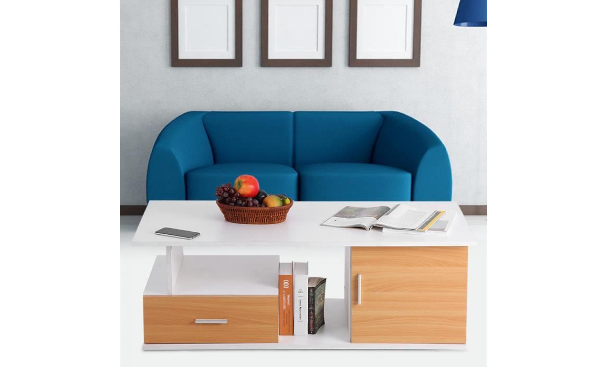 meuble tv / table basse avec tiroir et bac de rangement