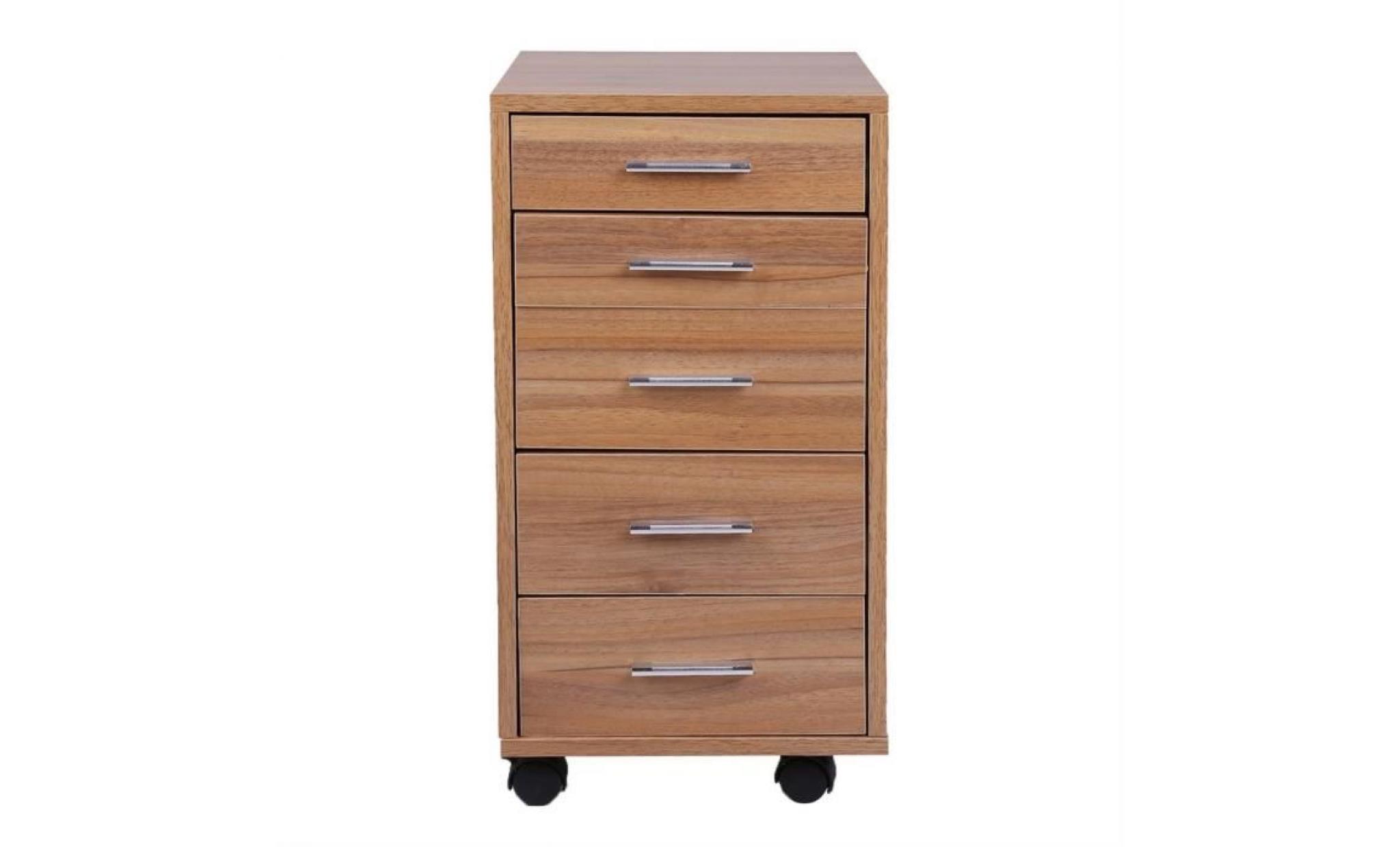 meubles de rangement avec 5 tiroirs commode armoire brun pour chambre salle de bain pas cher