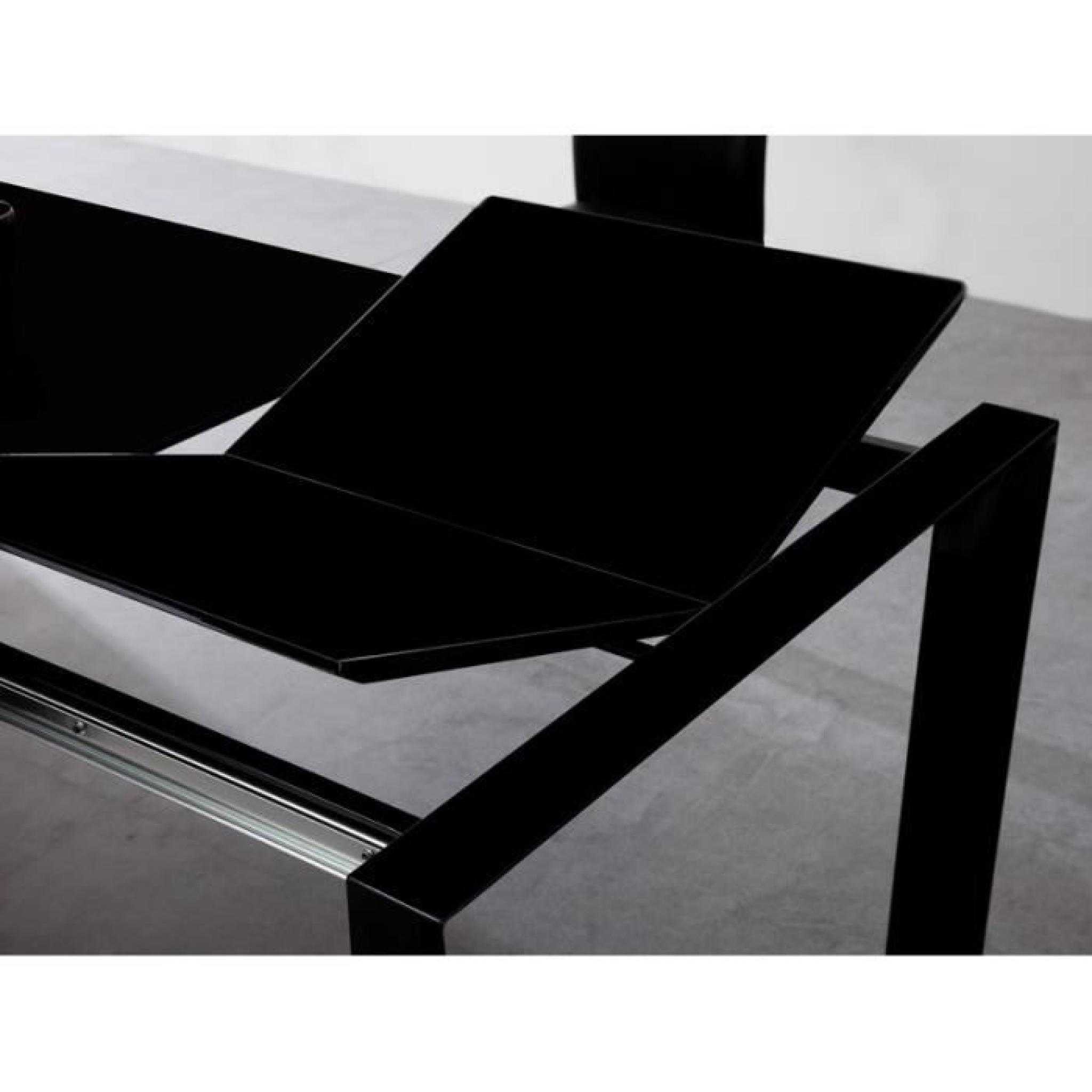 MILANO Table extensible 134 à 184cm laqué noir pas cher