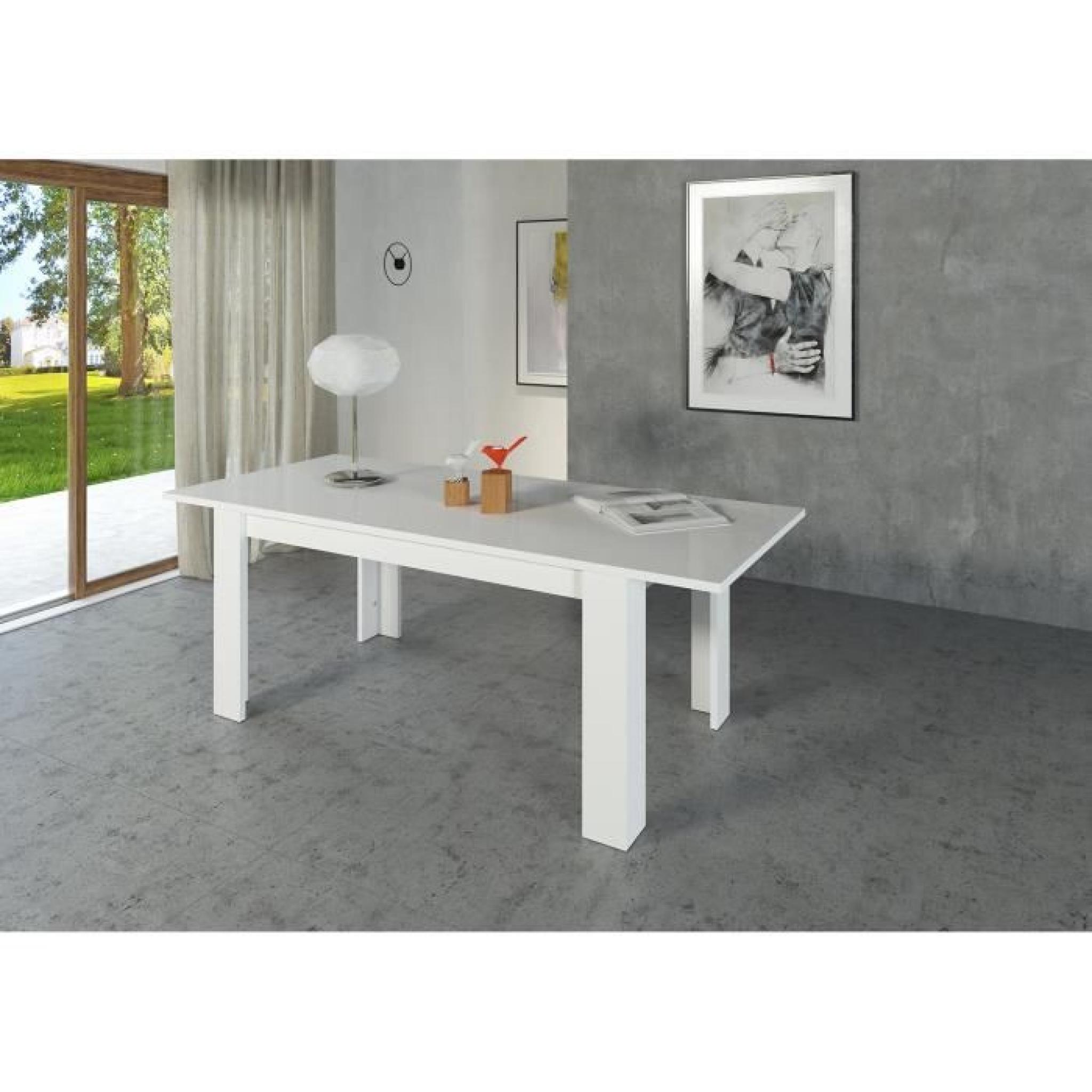MILANO Table extensible 160/210cm blanc laqué