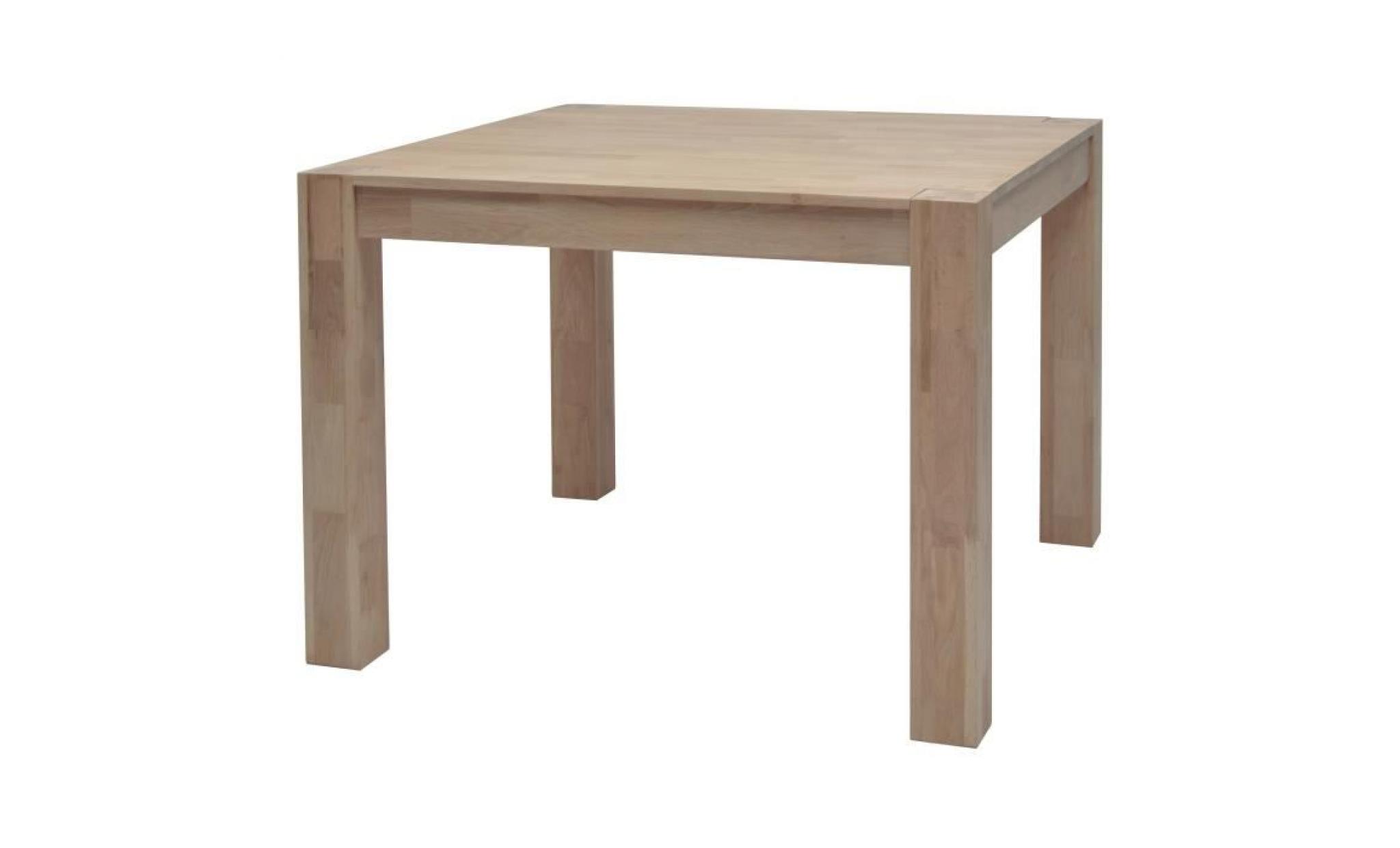 miles table à manger carrée de 2 à 4 personnes scandinave en chêne massif abouté huilé   l 100 x l 100 cm