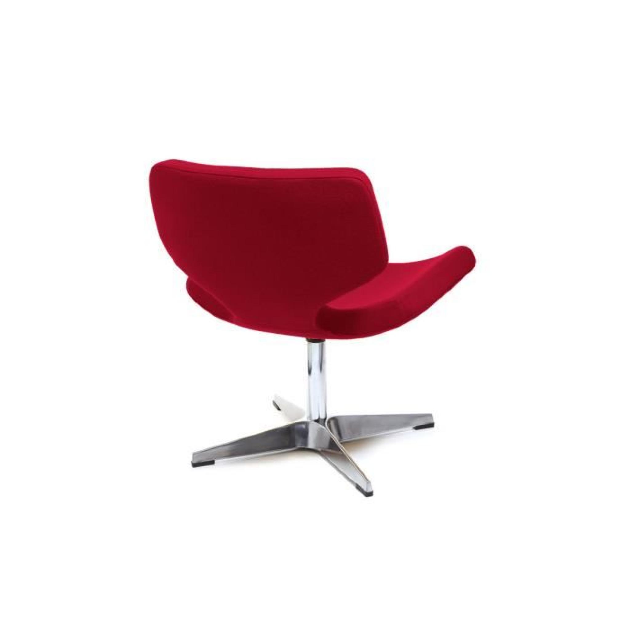 Miliboo - Chaise design polyester rouge et pied… pas cher