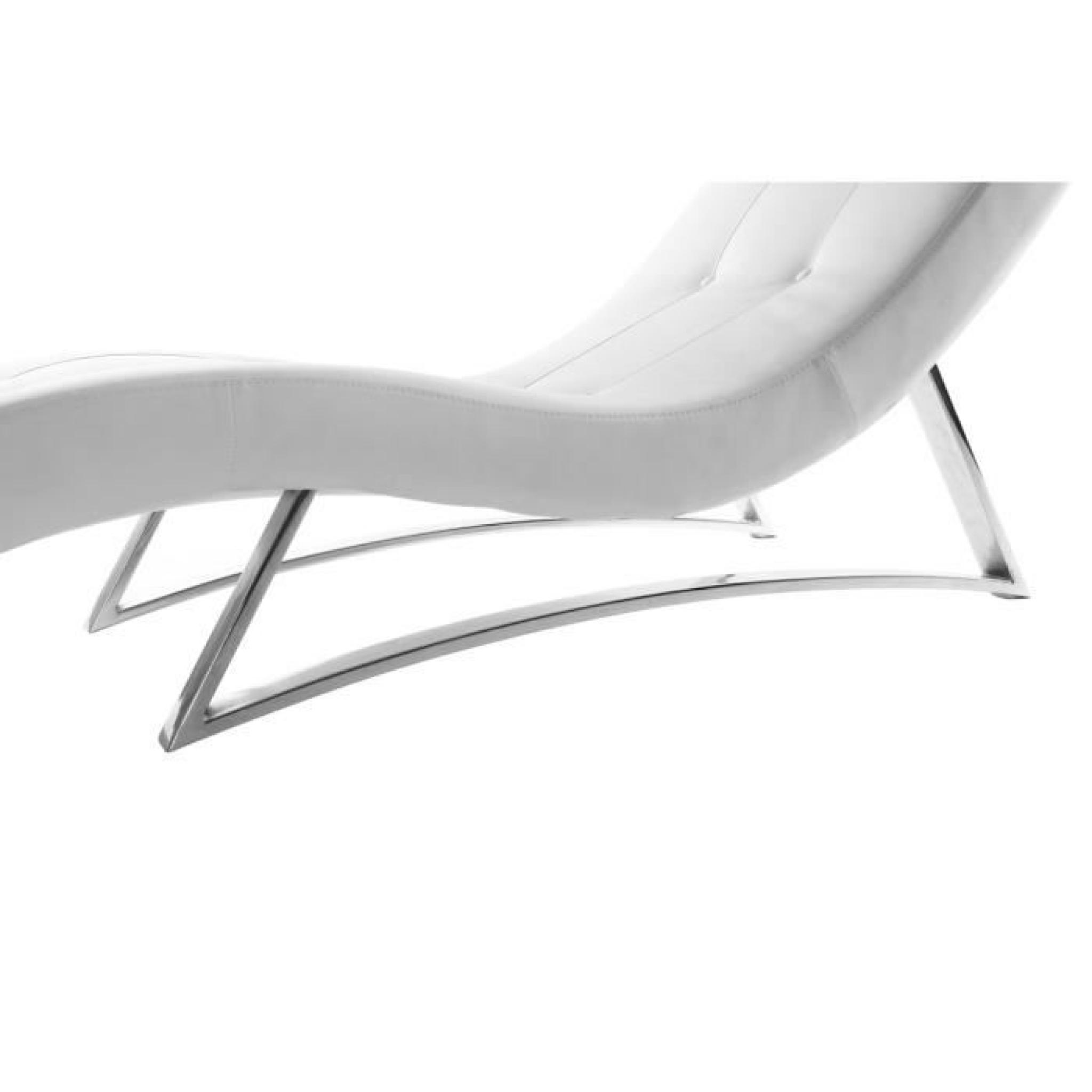 Miliboo - Chaise longue design blanc MONACO pas cher