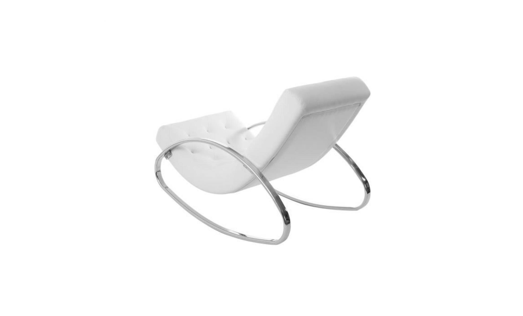 miliboo   fauteuil design blanc rocking chair c… pas cher