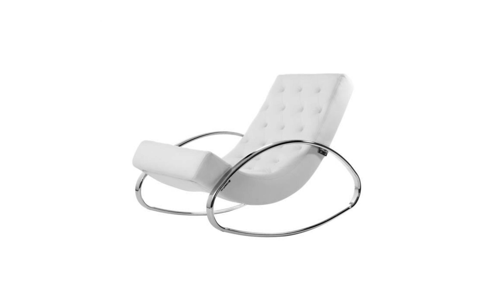 miliboo   fauteuil design blanc rocking chair c… pas cher