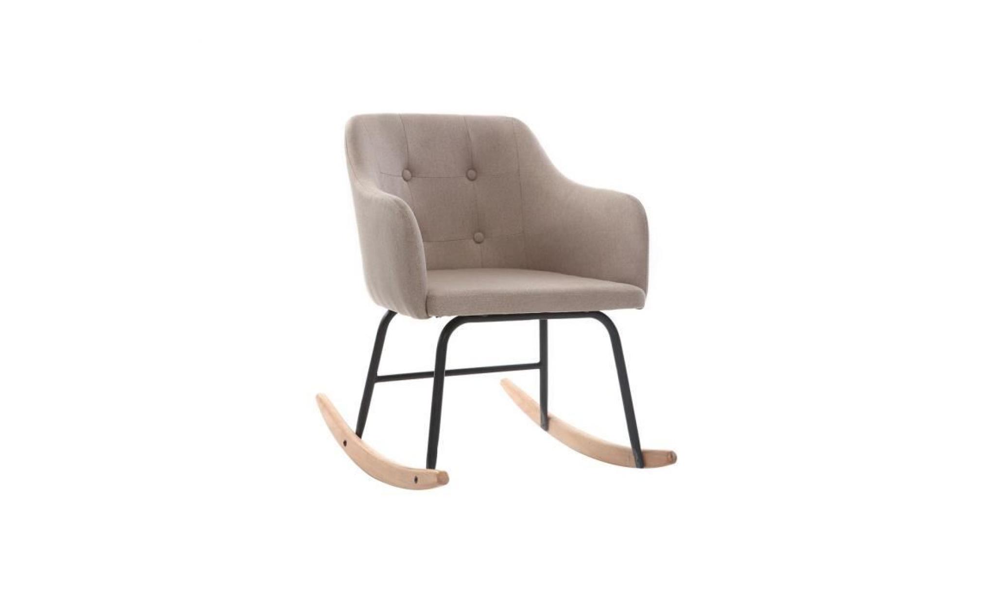 miliboo   fauteuil rocking chair design tissu naturel baltik