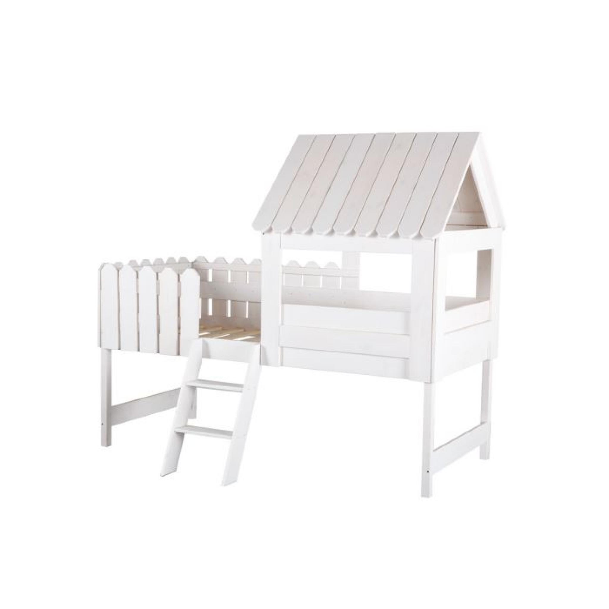 Miliboo - Lit cabane enfant blanc LITTLE HOUSE 