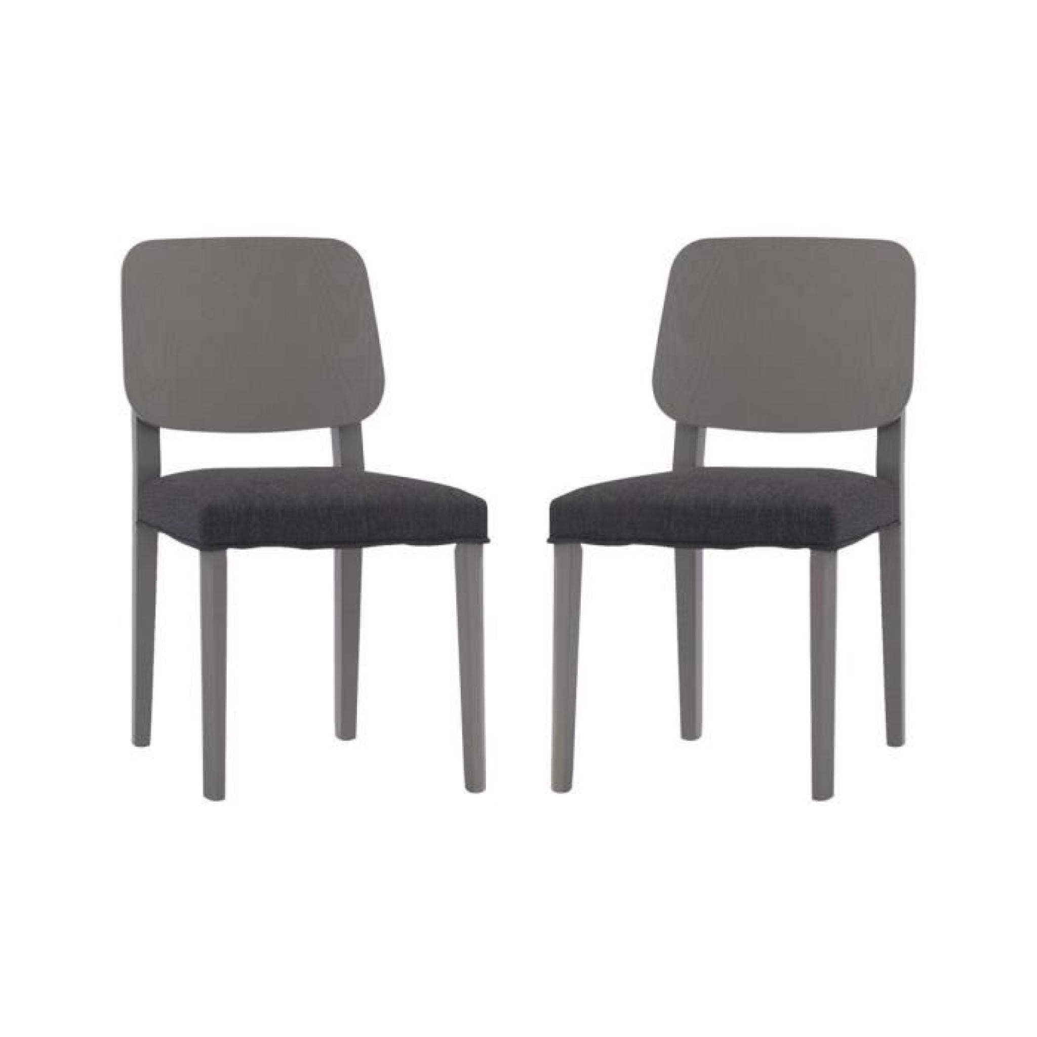 Miliboo - Lot de 2 chaises design bois gris TINA