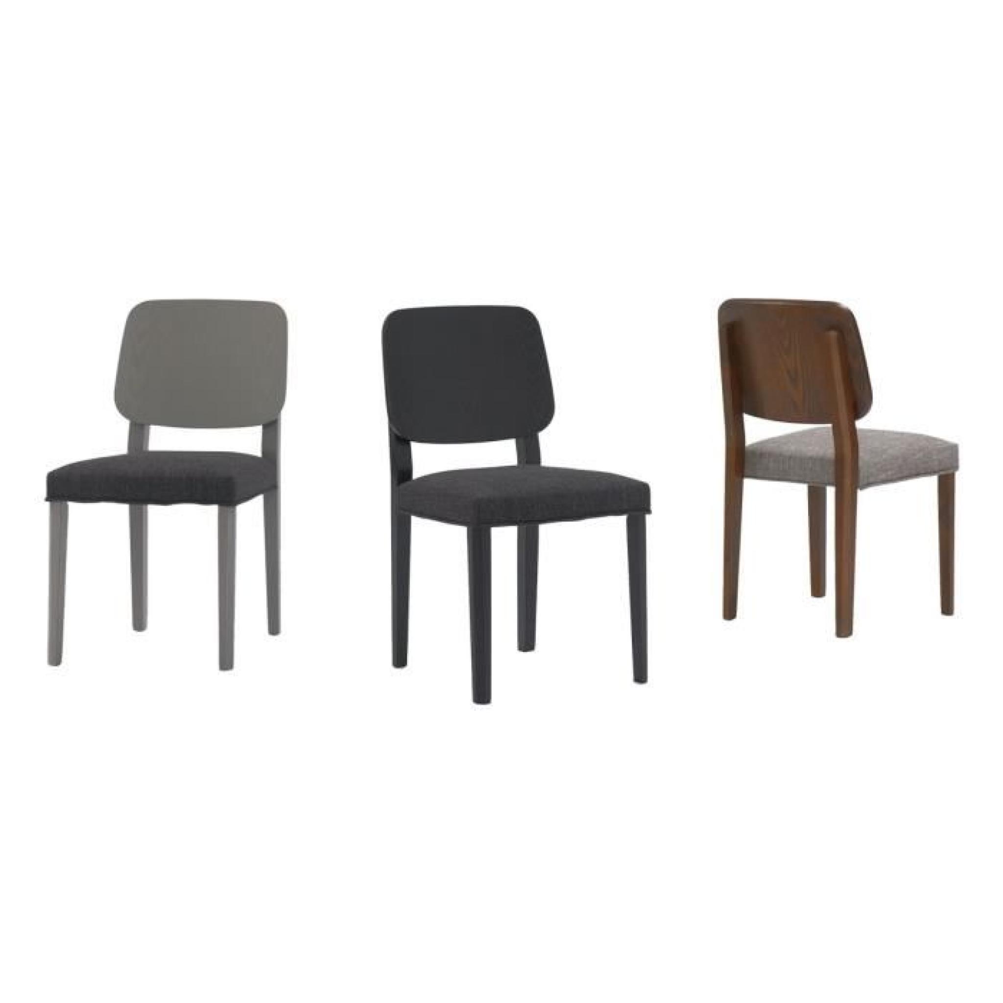 Miliboo - Lot de 2 chaises design bois gris TINA pas cher