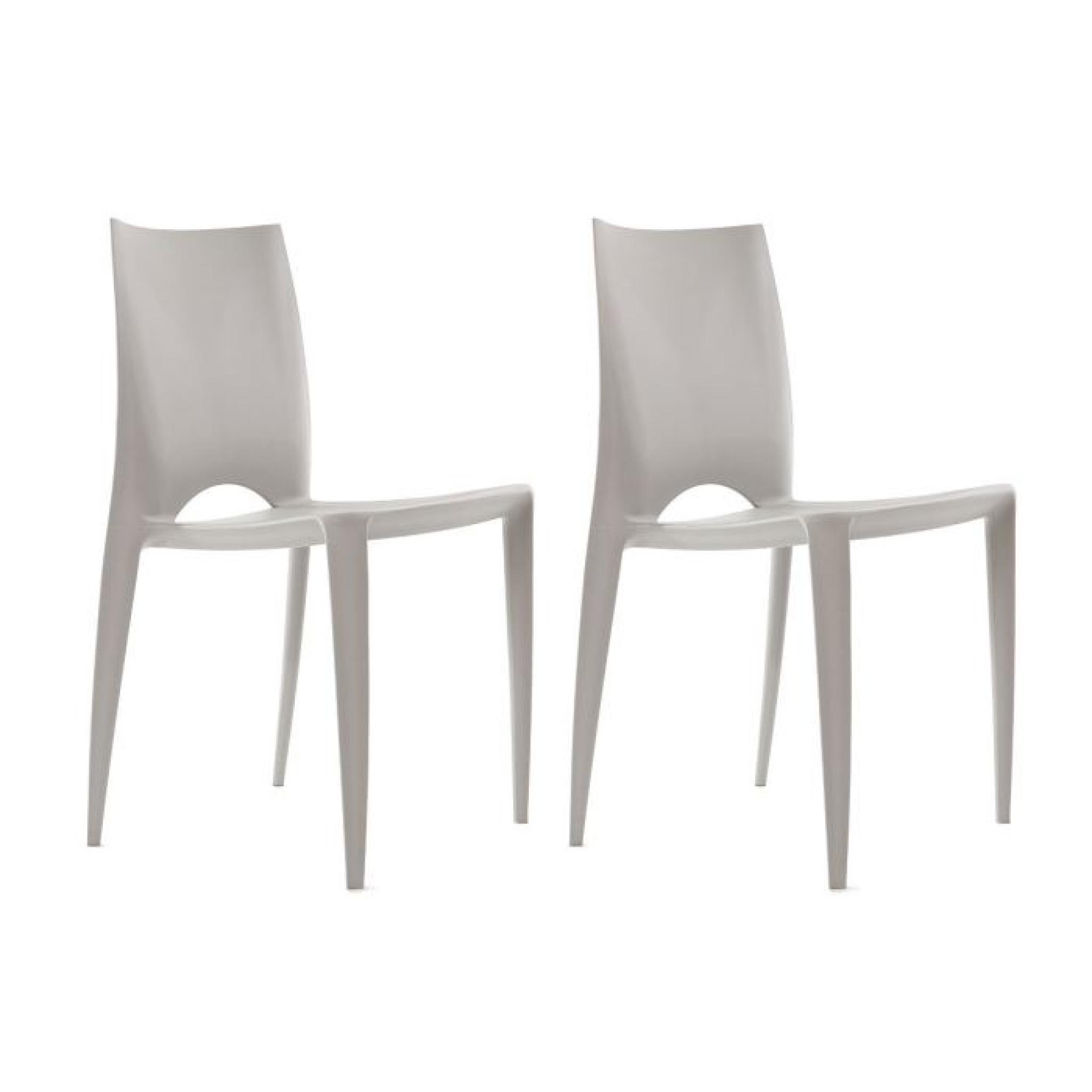 Miliboo - Lot de 2 chaises design grises LYZA