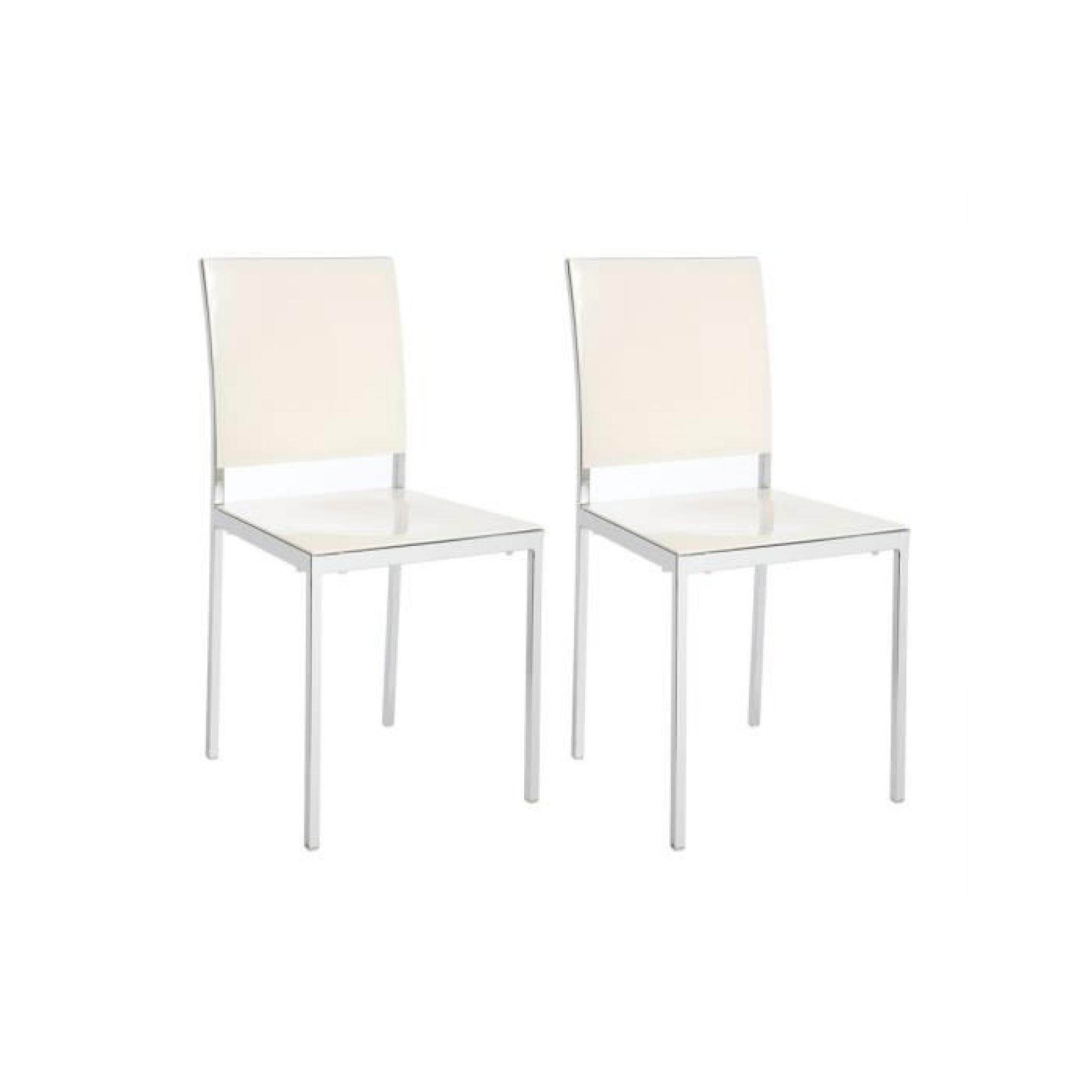 Miliboo - Lot de 2 chaises design laquées blanc…